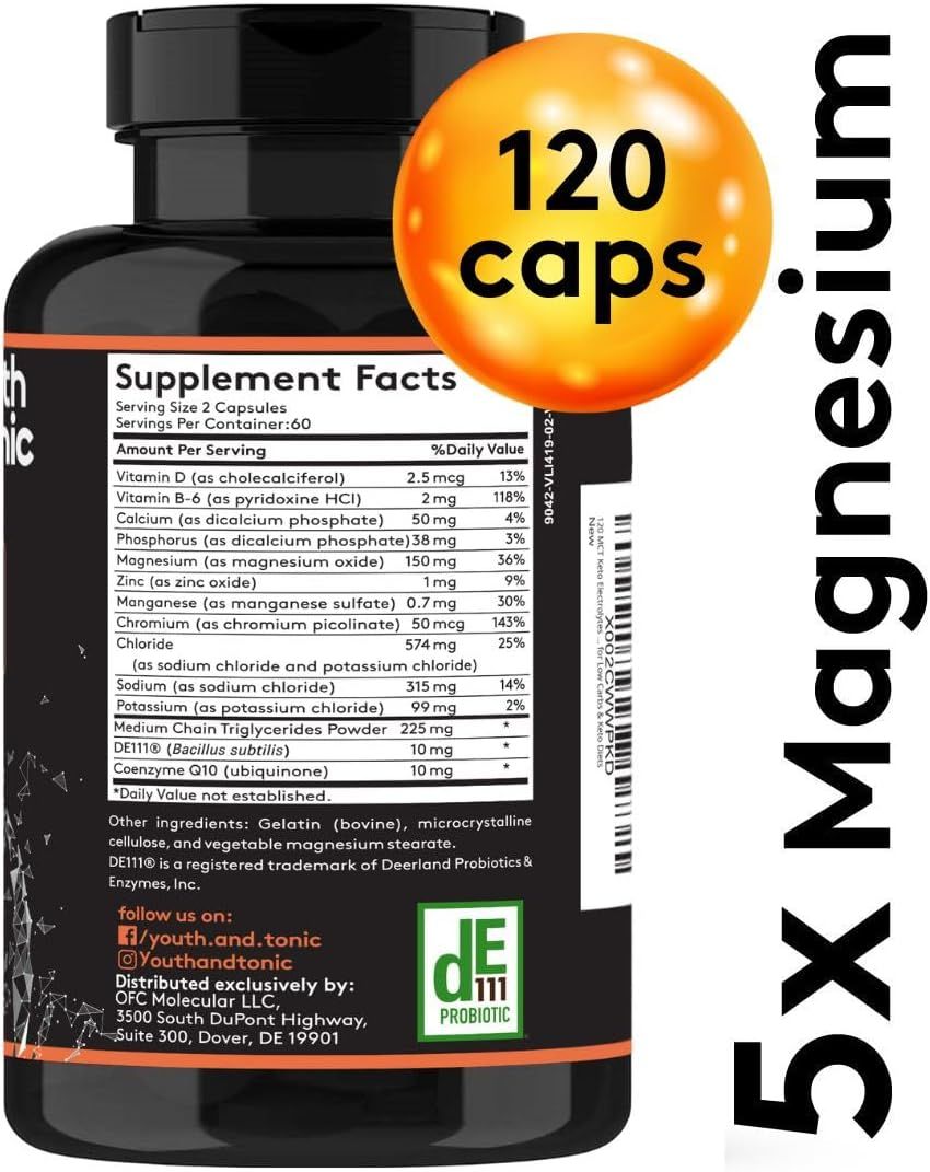 Highlights the quantity of capsules included in the bottle to communicate value and supply duration to the shopper.