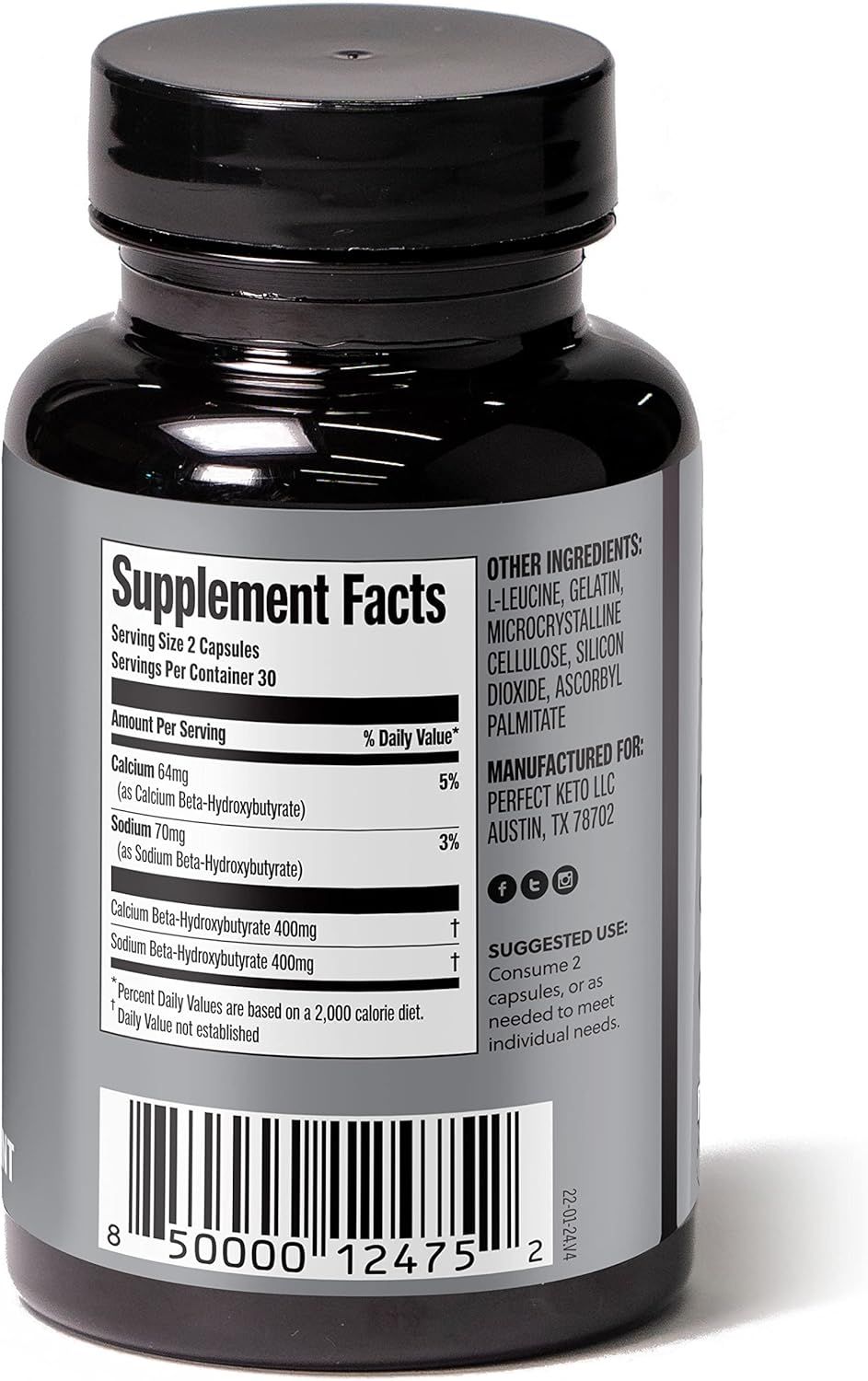 Provides a clean, catalog-style view of the product showing the supplement facts panel for informational purposes.