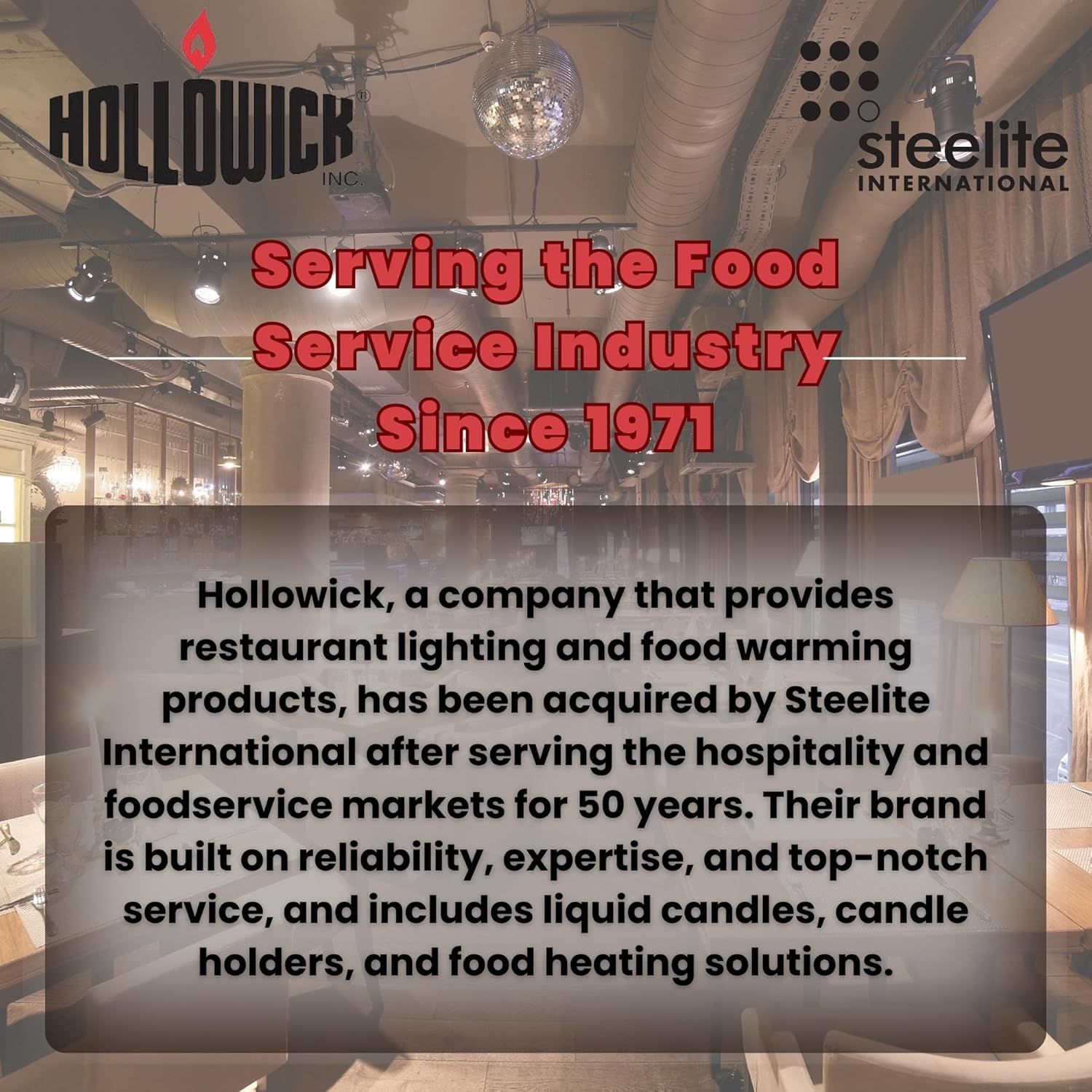 Communicates the brand's long history, expertise, and credibility in the foodservice industry to build trust and authority with shoppers.
