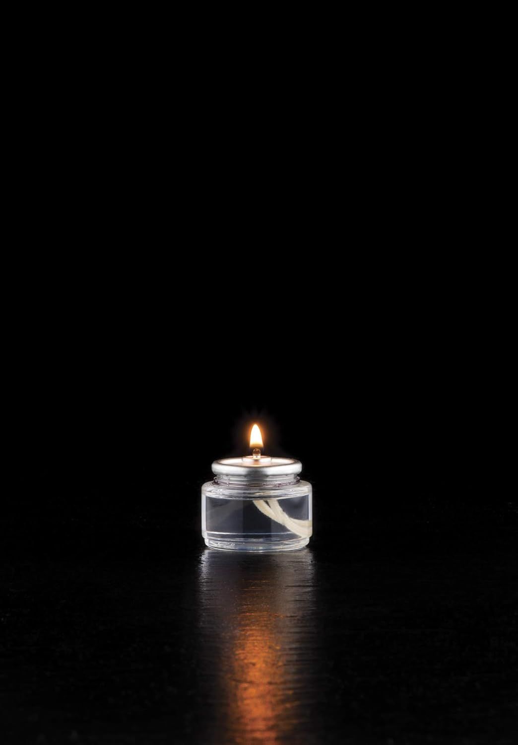 Shows the product in use in a real-world setting with atmospheric lighting to help shoppers visualize the candle's aesthetic appeal.