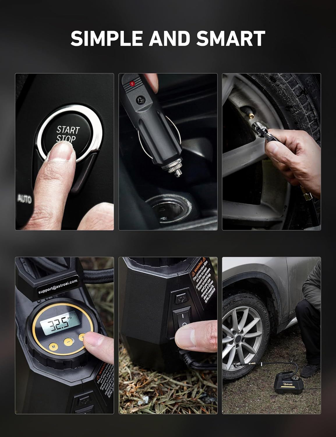 Demonstrates how simple and smart the product is to use through a multi-panel layout showing the step-by-step operation process.