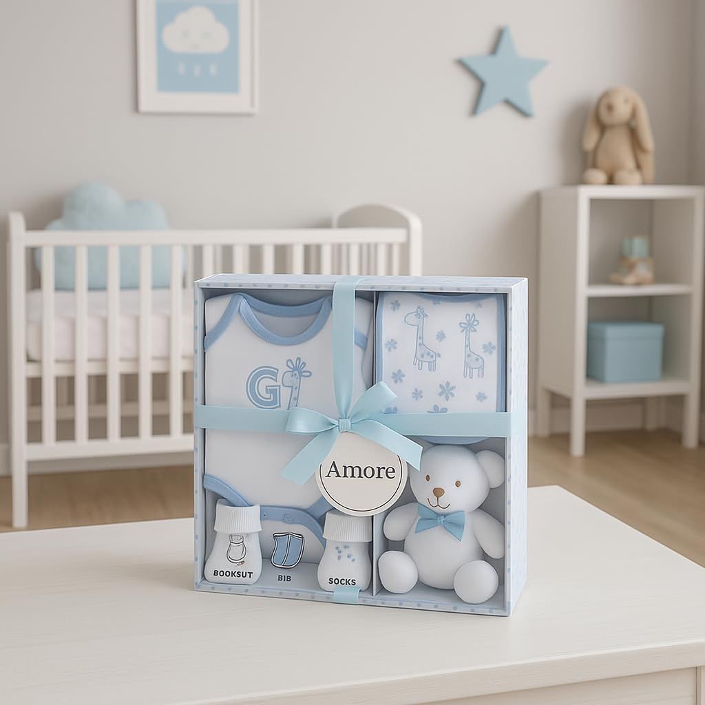 Shows the gift set displayed in a real nursery environment to help shoppers visualize the product in context.