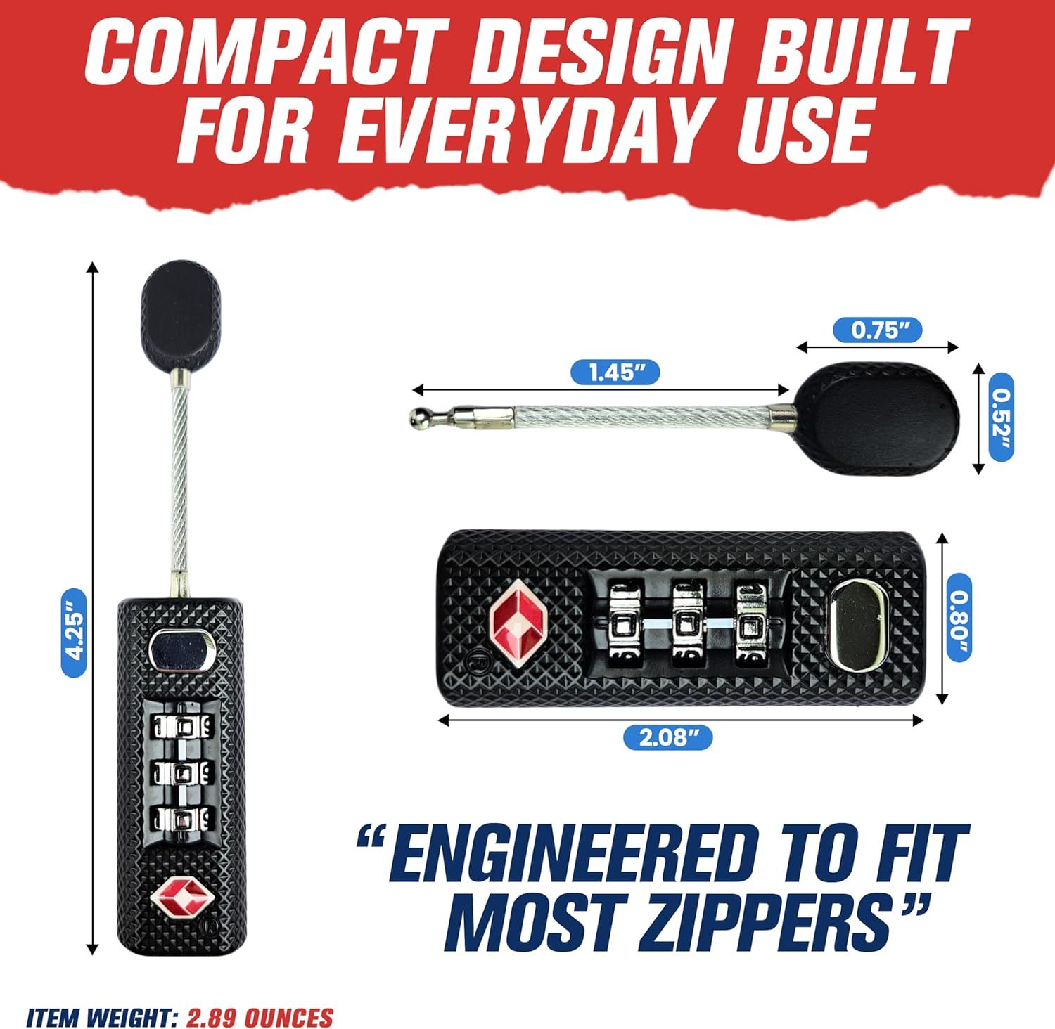 Provides exact physical dimensions and weight of the lock to help shoppers understand its compact size and portability for everyday travel use. Emphasizes the compact, travel-friendly design and…