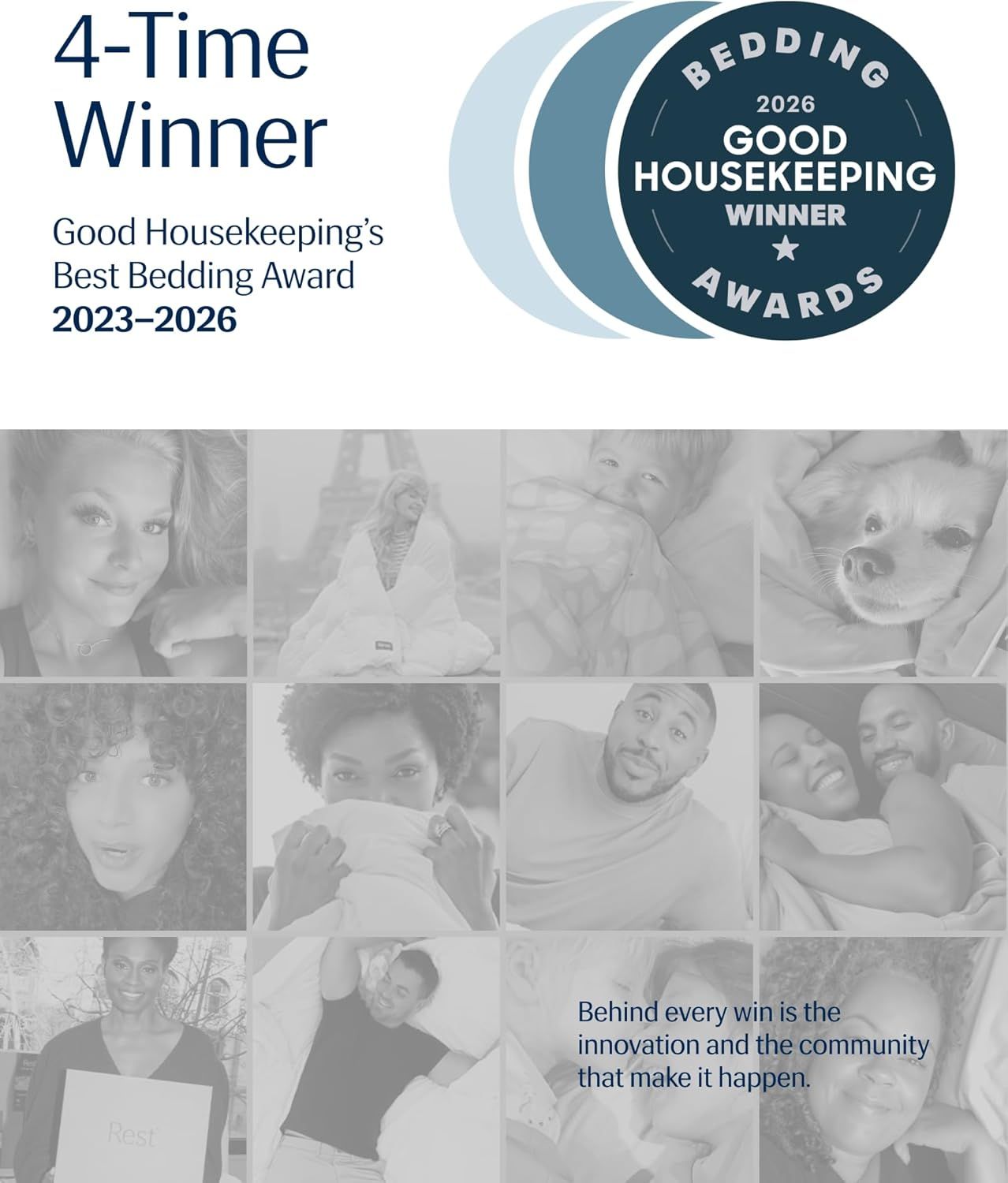 Showcases external recognition from Good Housekeeping to build credibility and trust, reassuring shoppers that the product has been validated by a reputable publication. Displays real customer…
