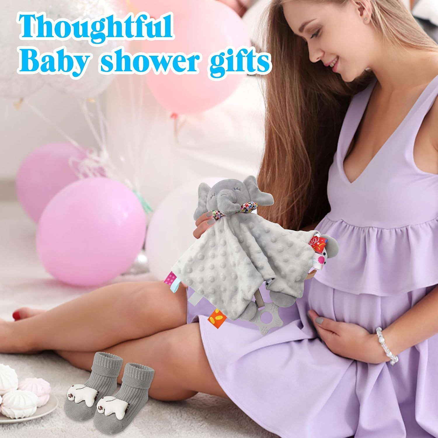 Positions the product as a thoughtful baby shower gift, appealing to shoppers looking for gifting occasions with lifestyle imagery and gift-focused messaging. Highlights the product as an ideal…