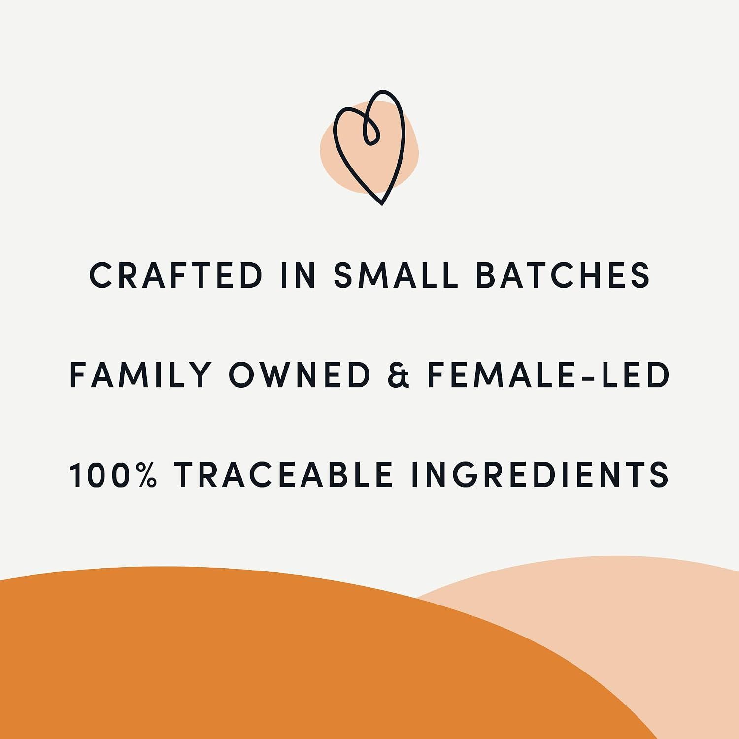 Communicates the brand's values and identity, emphasizing craftsmanship, family ownership, and ingredient transparency to build trust and emotional connection with shoppers.
