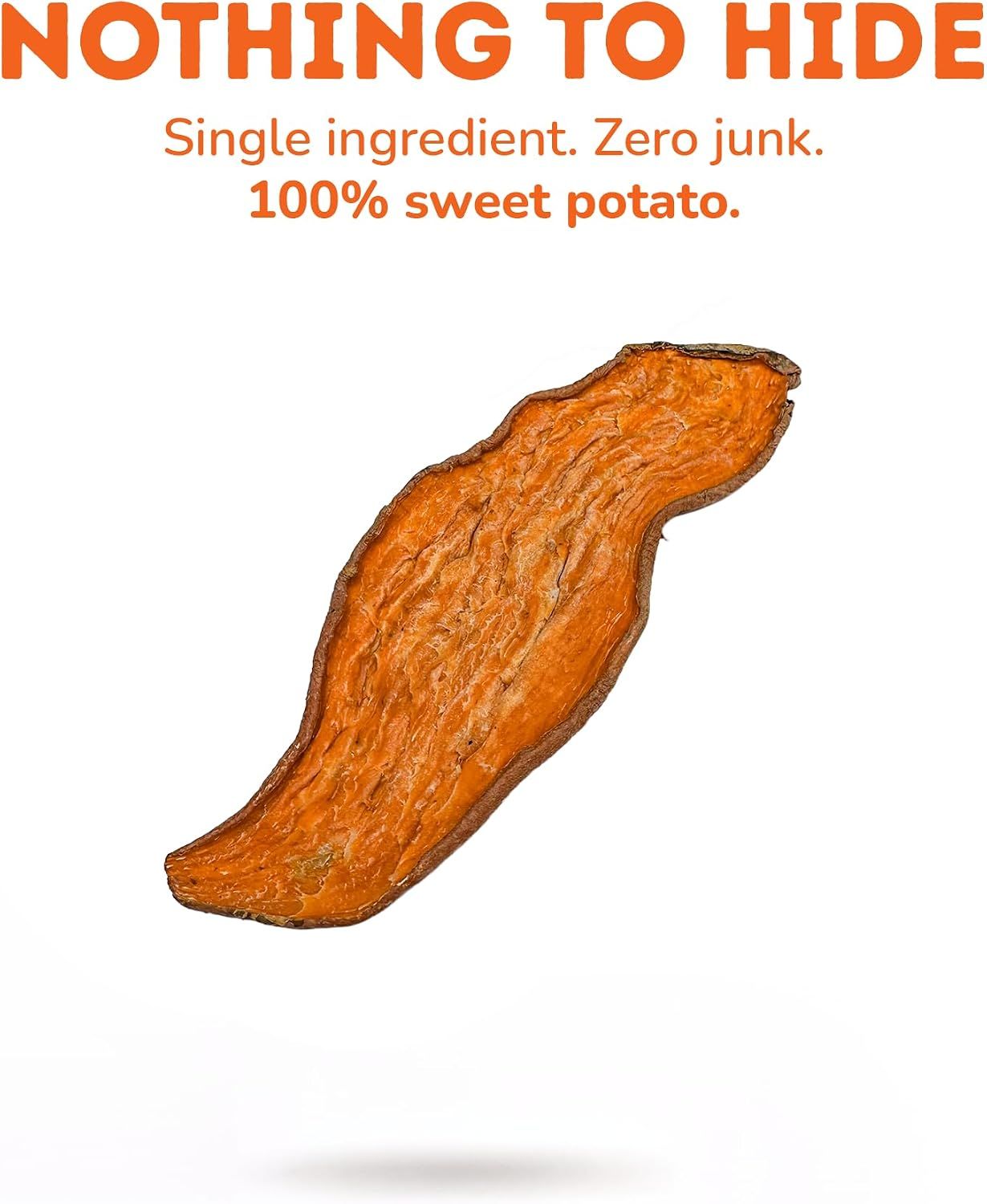 Emphasizes the product's simplicity and transparency with a single ingredient and zero junk, reinforcing trust and clean-label appeal.