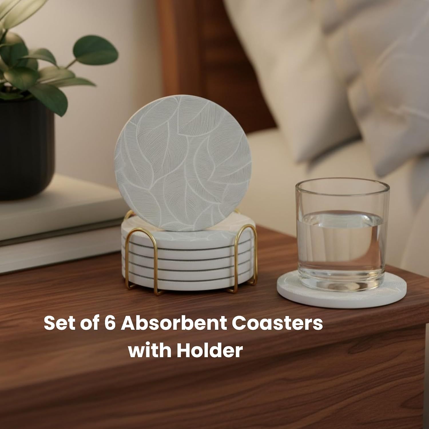 Shows the complete set in a lifestyle context to help shoppers visualize the product in their home.