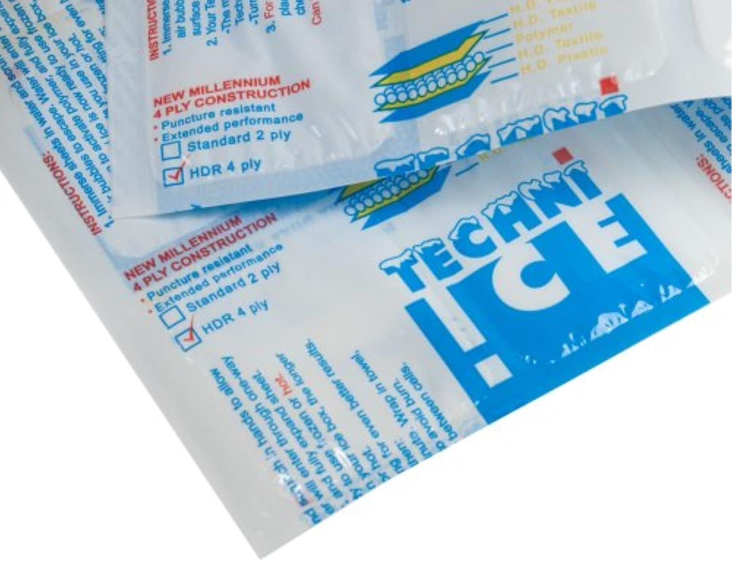 Breaks down the physical construction of the ice pack, highlighting the new millennium 4-ply construction with puncture-resistant material and extended performance compared to standard 2-ply.…