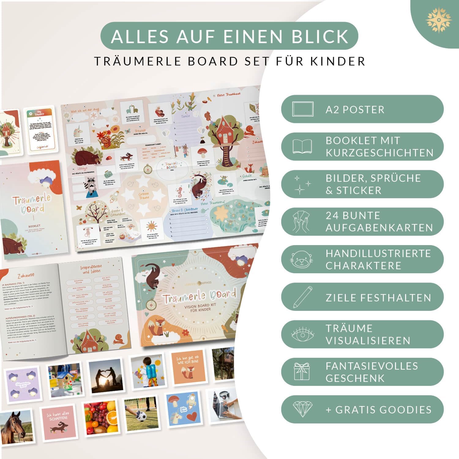Amazon.de: LEBENSKOMPASS Träumerle Board für Kinder: Infographics