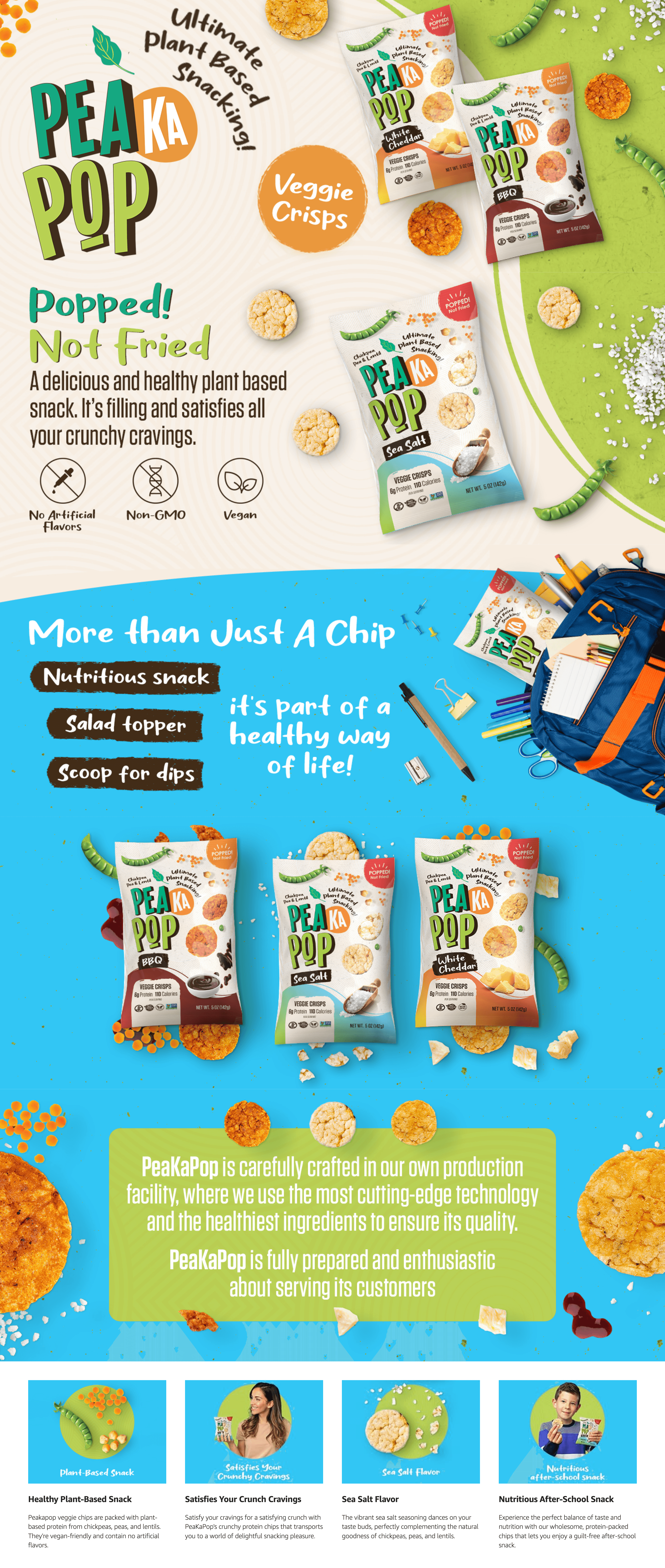Amazon.com: PeaKaPop Veggie Chips: A+ Premium