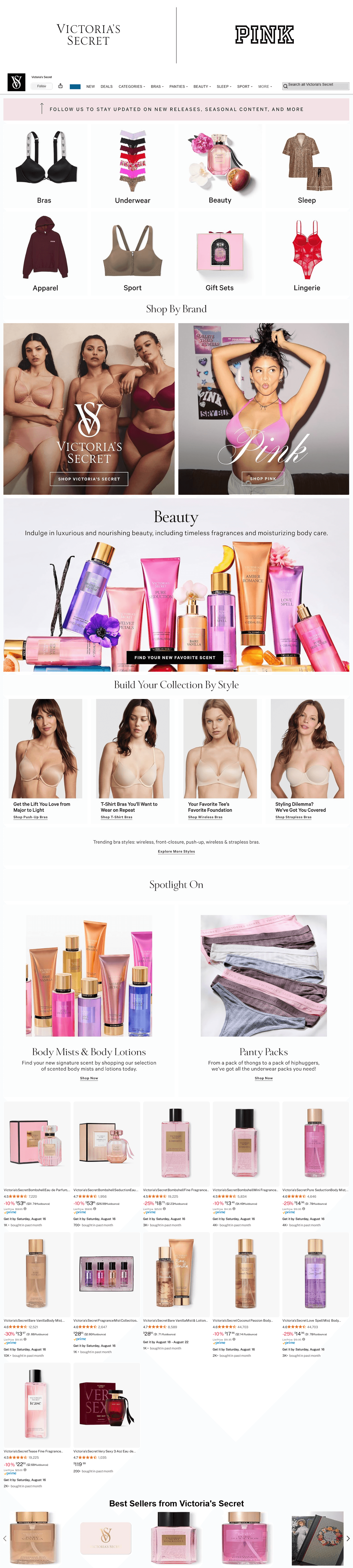Storefront for Amazon.com: Victoria's Secret