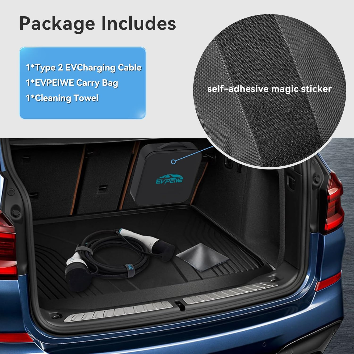 EVPEIWE 22kW 32A Type 2 EV Charging Cable: Infographics