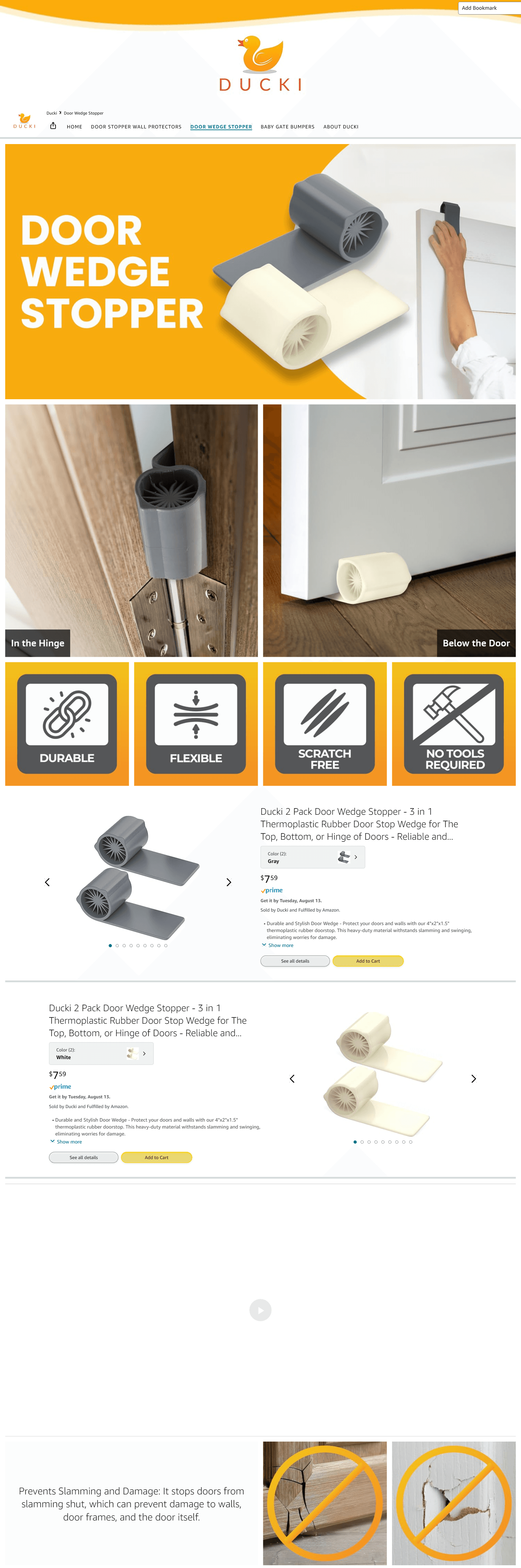 Amazon.com: Ducki: Door Wedge Stopper: Storefront