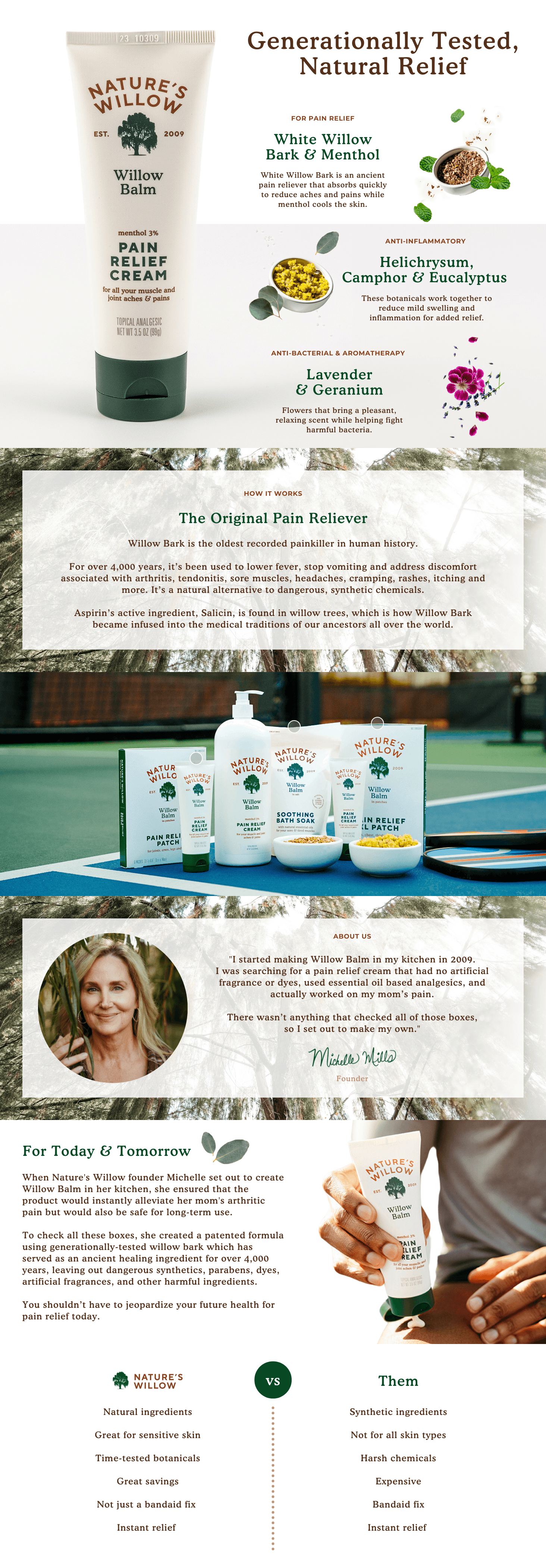Amazon.com: Nature's Willow Fast-Acting Willow Balm Natural Pain Relief Cream for Help…: A+ Premium