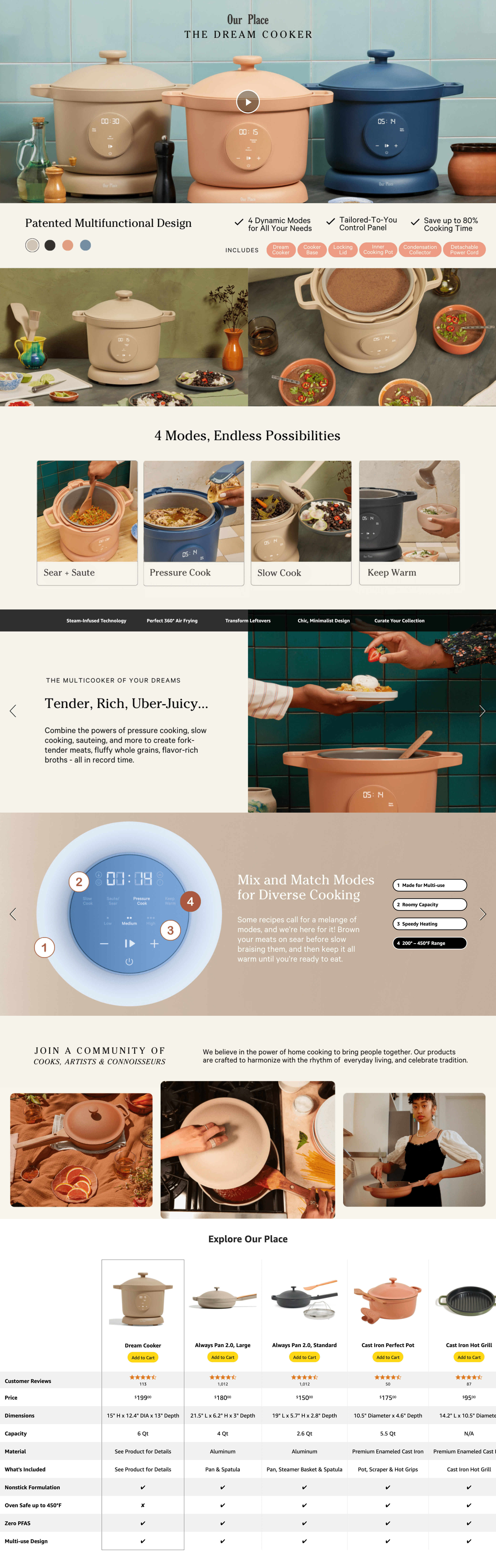 Amazon.com: Our Place Dream Cooker: A+ Premium