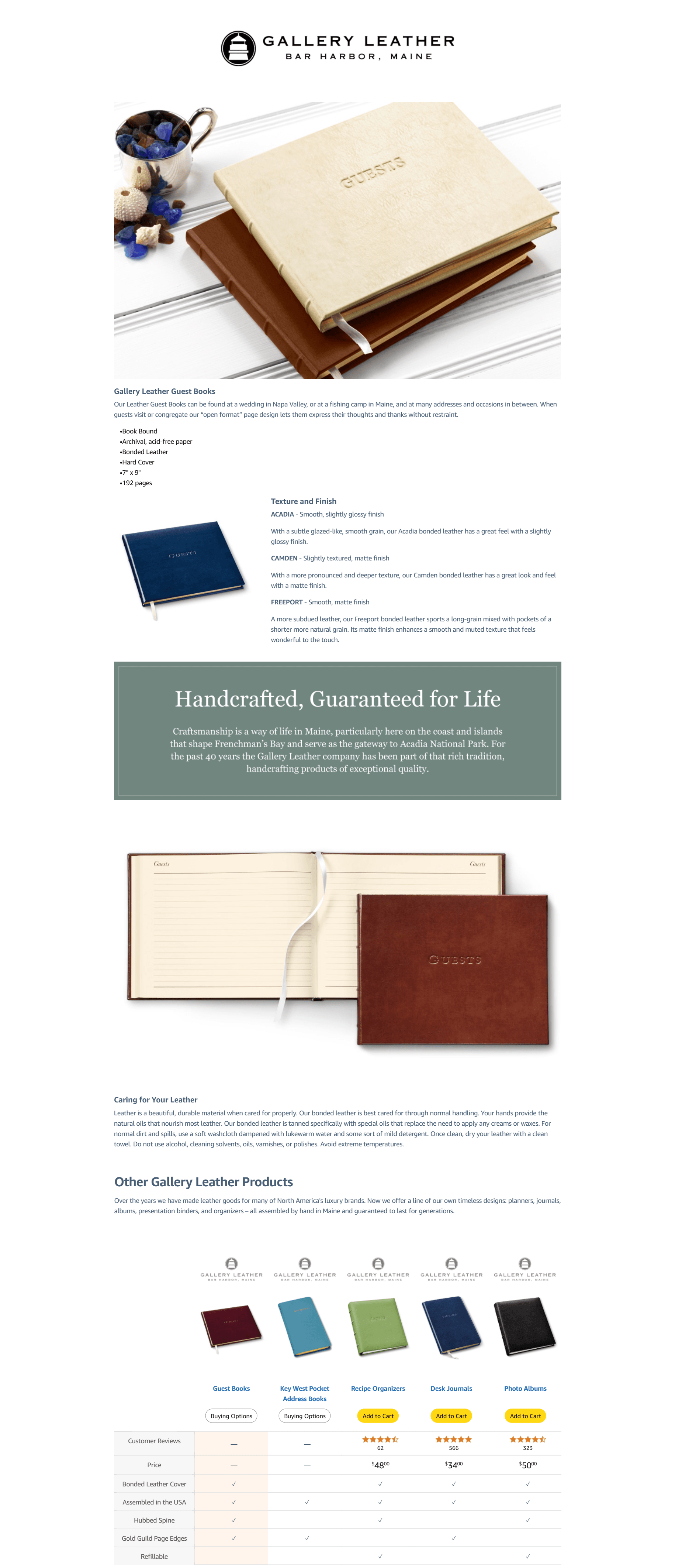 Amazon.com: Gallery Leather Guest Book Wedding: A+ Premium