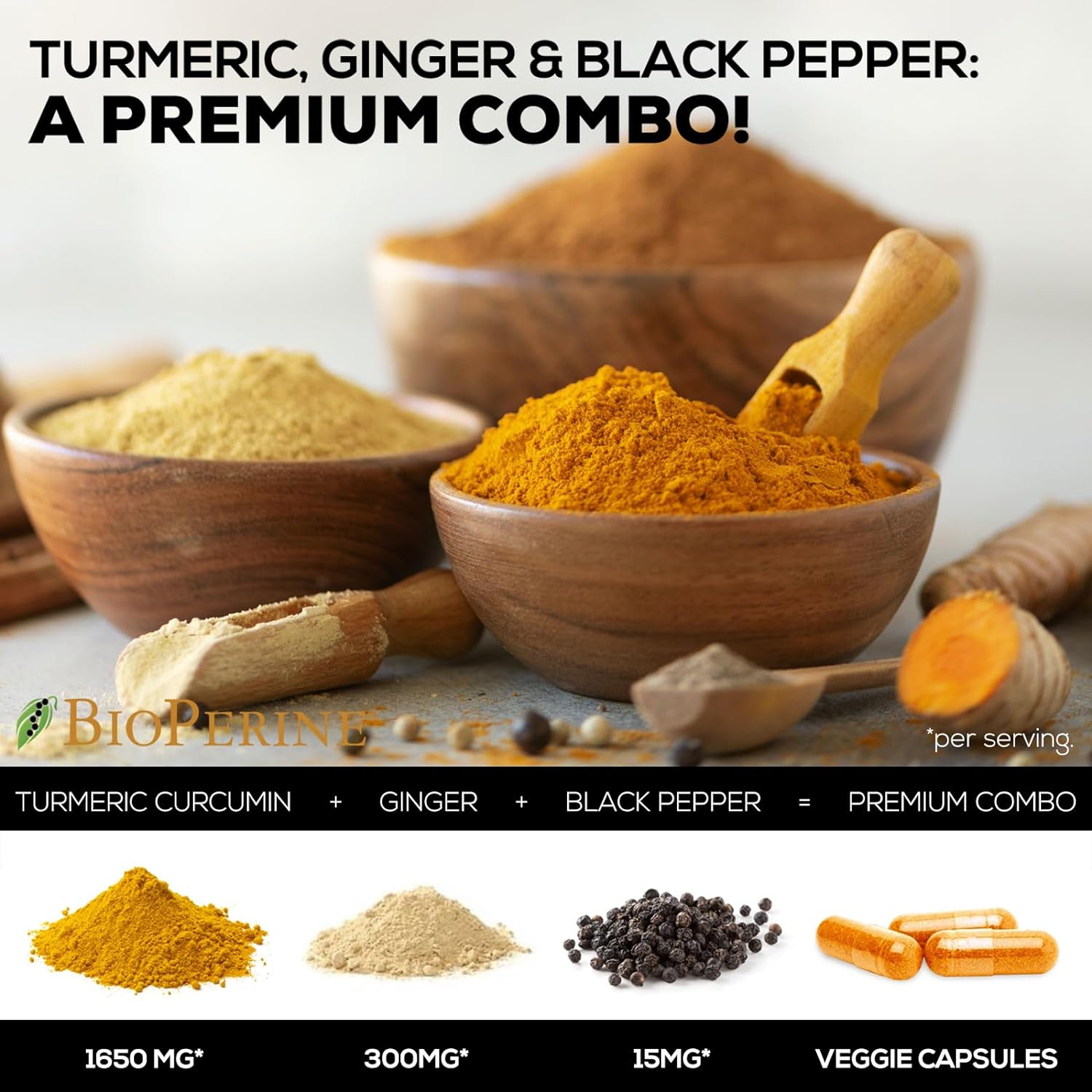 Amazon.com: Turmeric Curcumin with BioPerine & Ginger 95% Curcuminoids 1950mg: Infographics