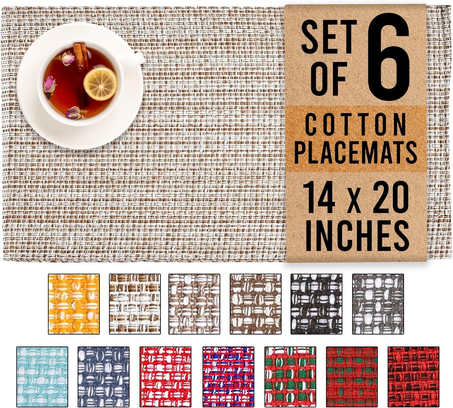Amazon.com: Urban Villa Placemats for Dining Table 100% Cotton Placemats 14''x20'' Over…: Infographics