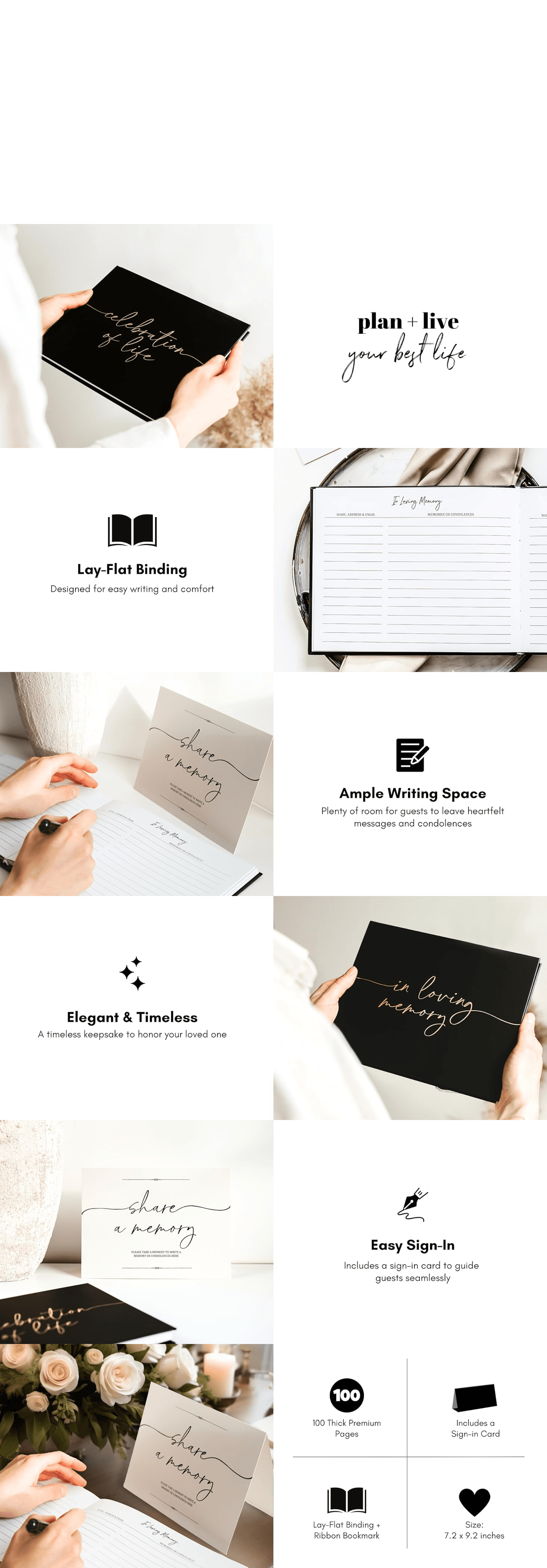 Amazon.com: Lamare Funeral Guest Book for Memorial Service: A+ Premium