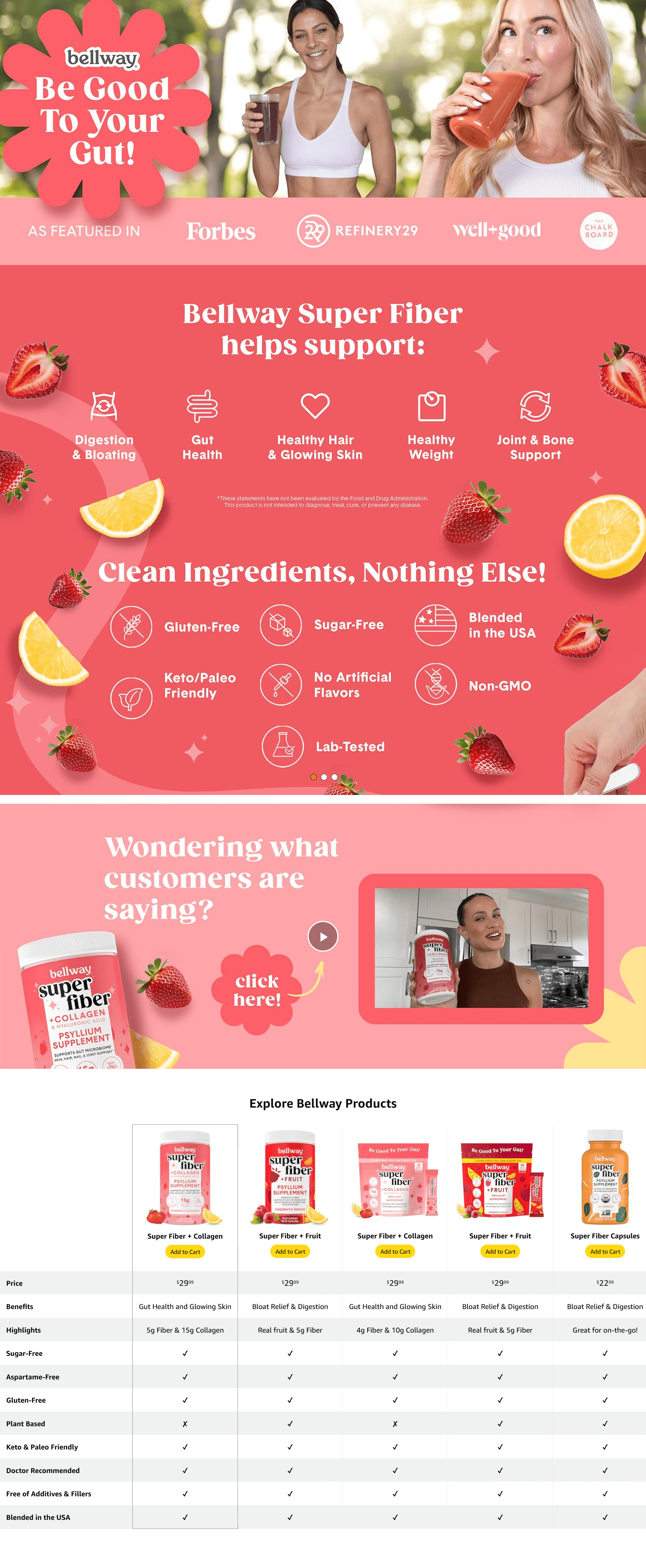 Amazon.com: Bellway Super Fiber Powder + Collagen: A+ Premium