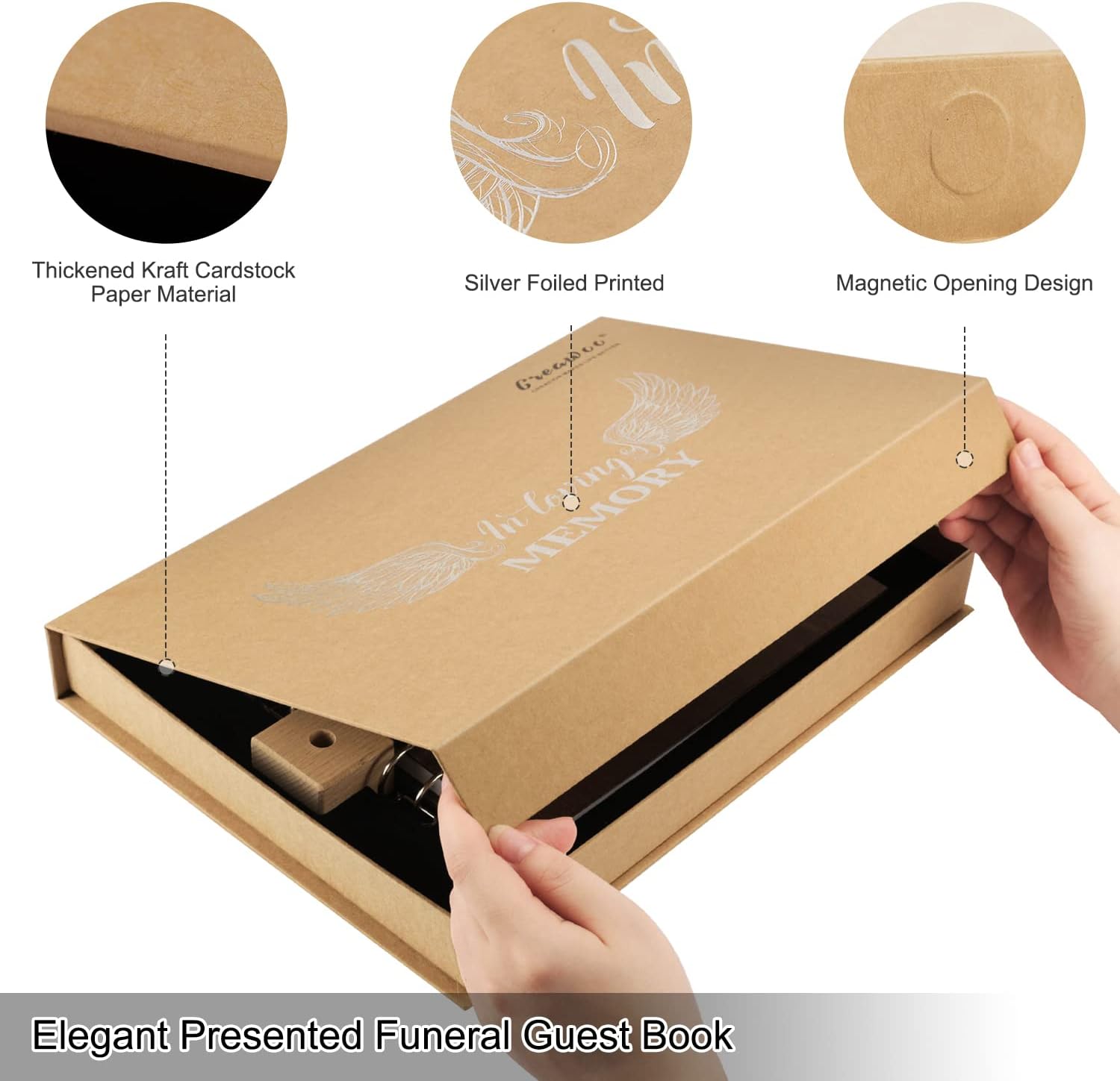 Amazon.com: Creawoo Wooden Funeral Guest Book for Memorial Service Celebration of Life…: Infographics