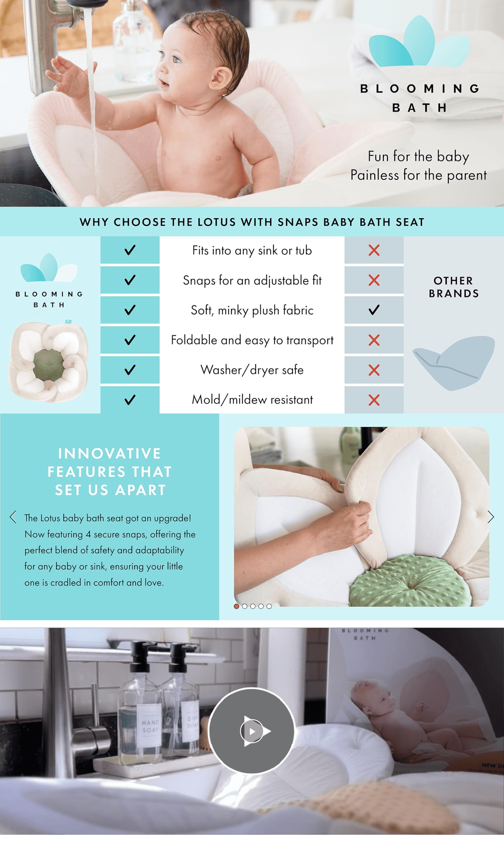 Amazon.com: Blooming Bath Baby Bath Seat: A+ Premium