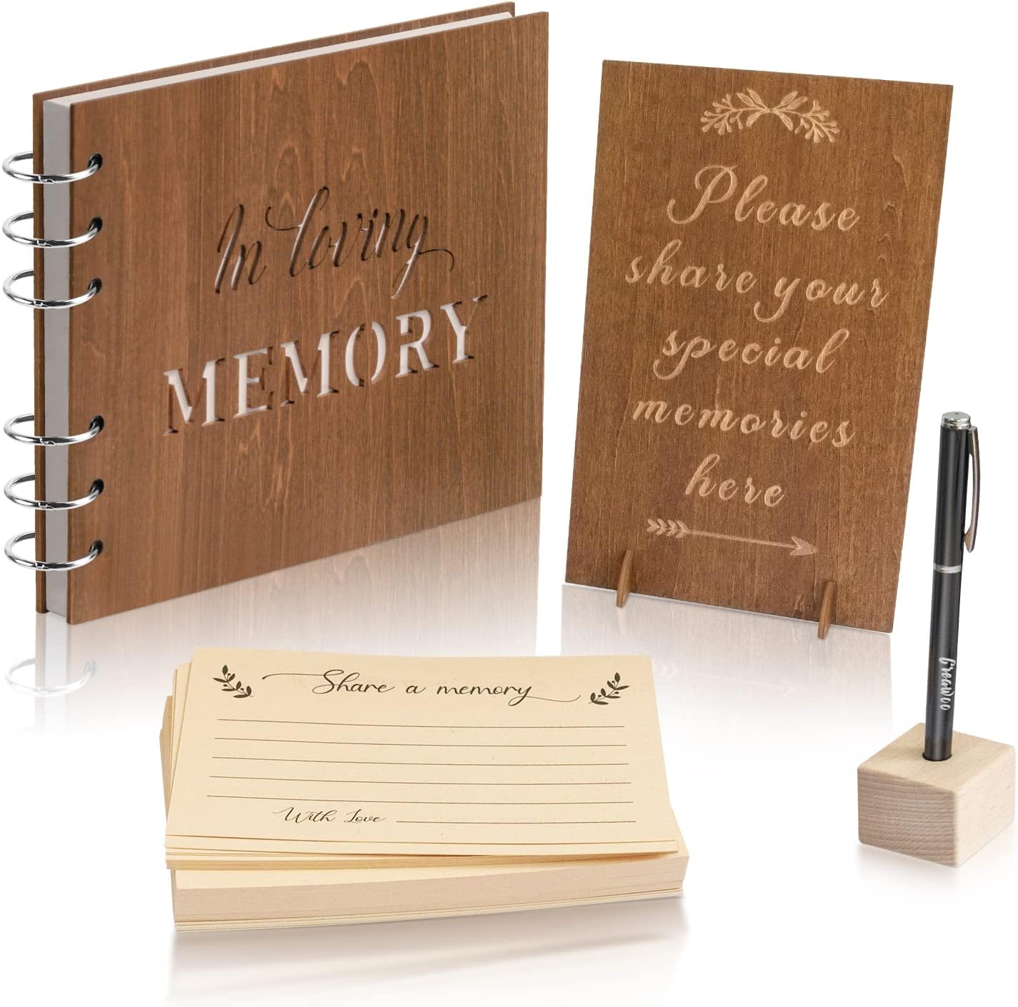 Amazon.com: Creawoo Wooden Funeral Guest Book for Memorial Service Celebration of Life…: Infographics