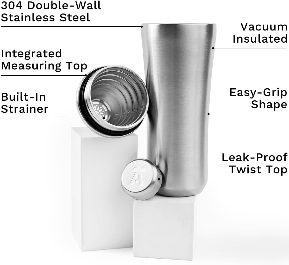 Infographics for Amazon.com: Elevated Craft Hybrid Cocktail Shaker
