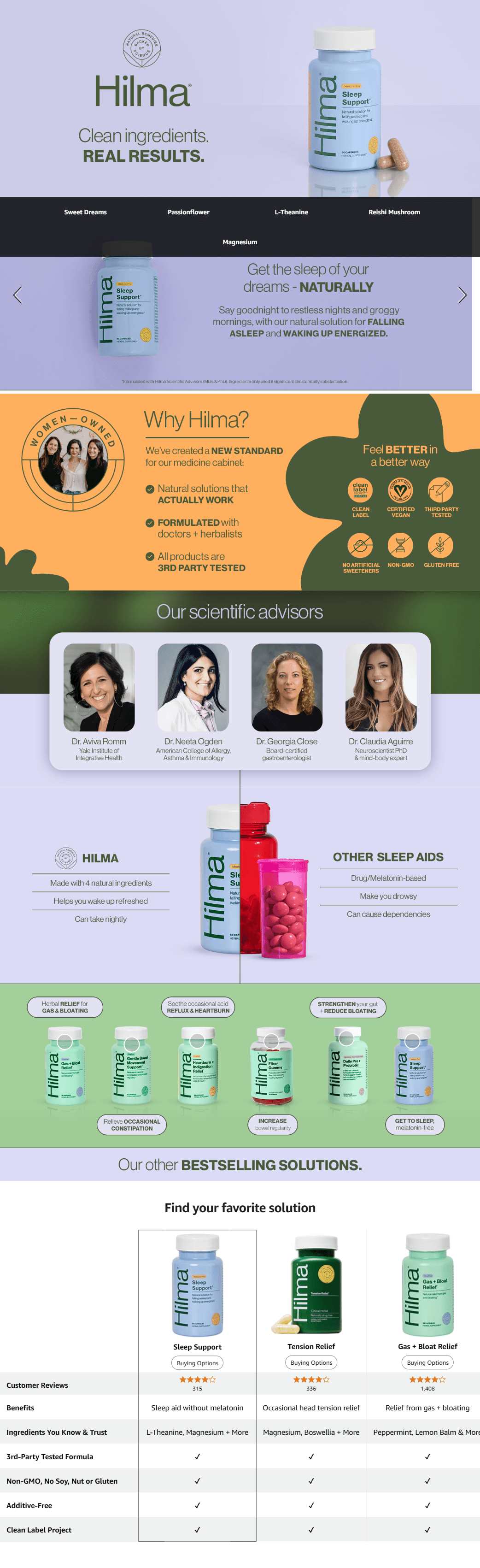 Amazon.com: Hilma Sleep Aid Formulated with Magnesium & L-Theanine: A+ Premium