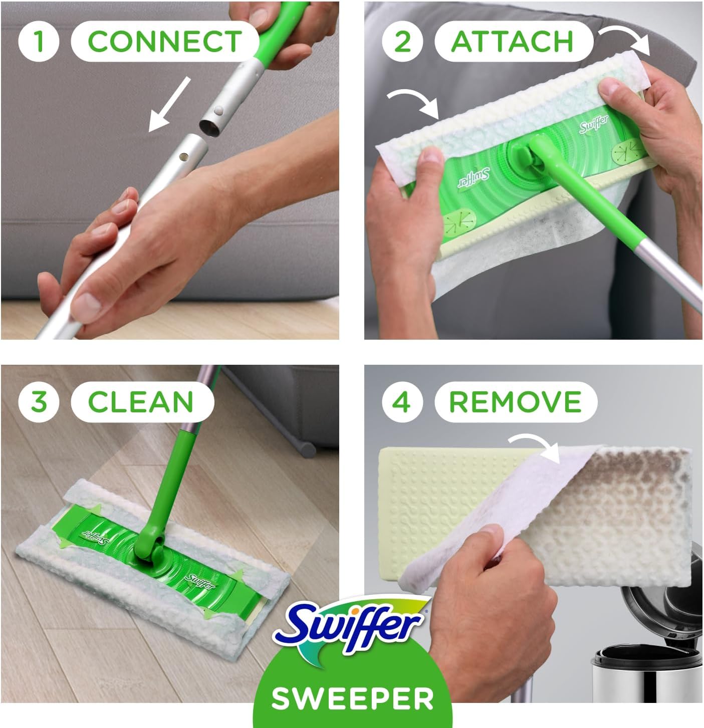Amazon.com: Swiffer Sweeper 2-in-1 Dry + Wet Floor Mopping and Sweeping Kit: Infographics