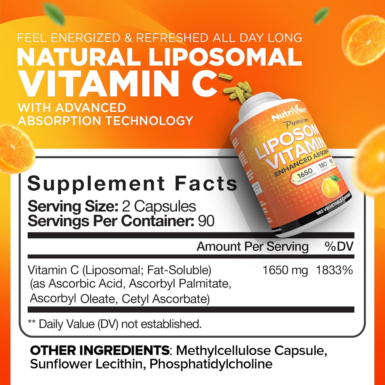 Amazon.com: Nutrivein Liposomal Vitamin C 1650mg: Infographics