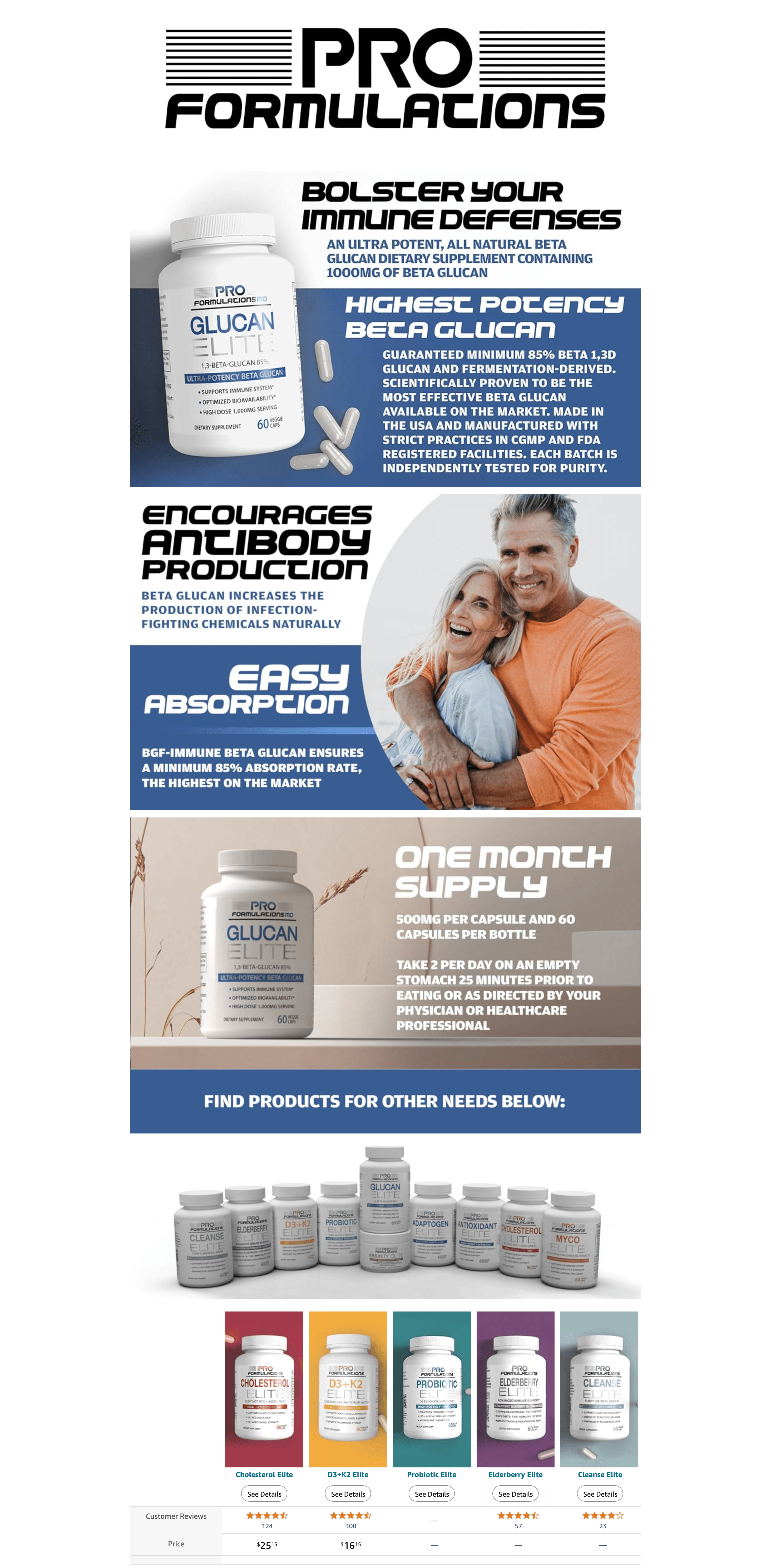 Amazon.com: Pro Formulations MD Glucan Elite: A+ Premium