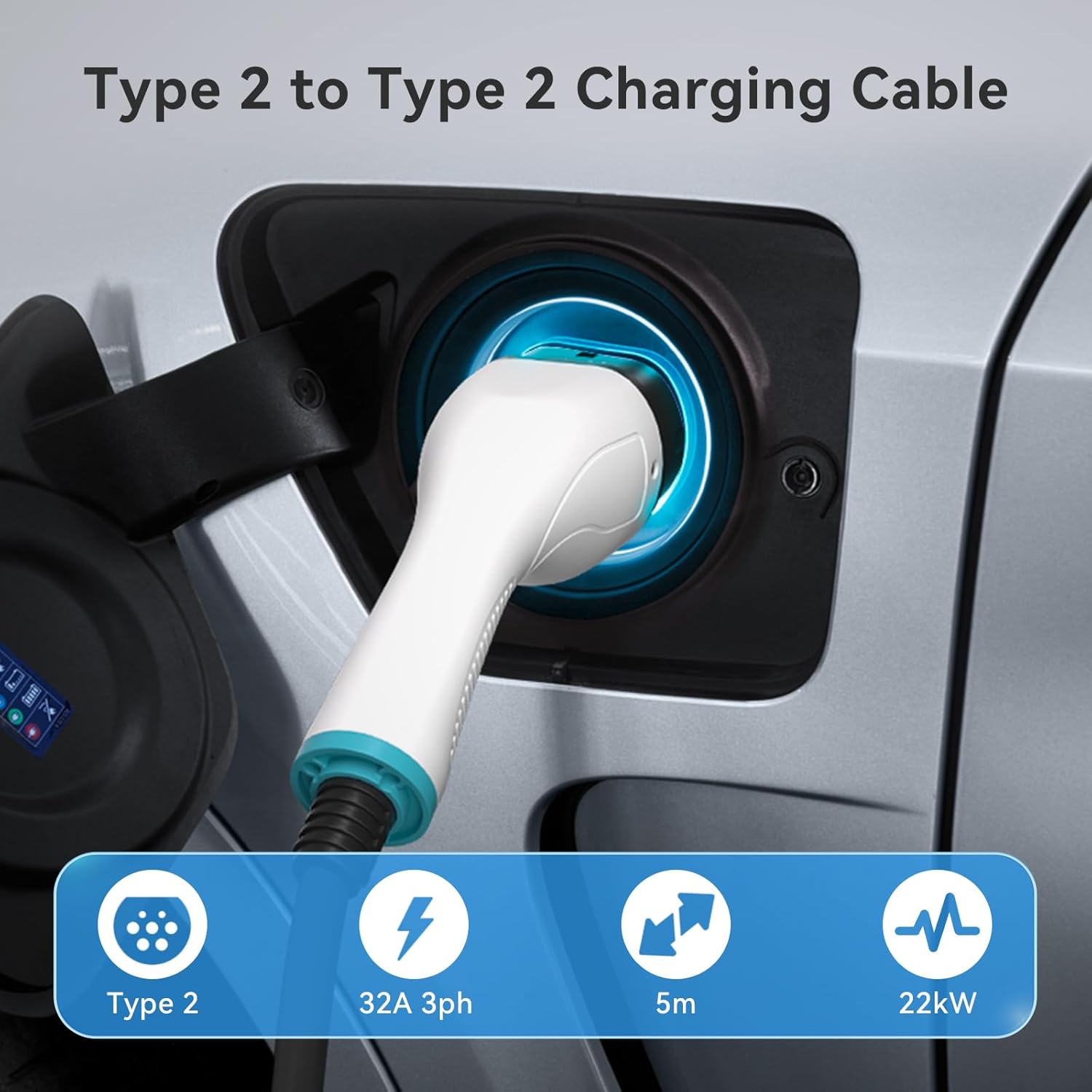 EVPEIWE 22kW 32A Type 2 EV Charging Cable: Infographics