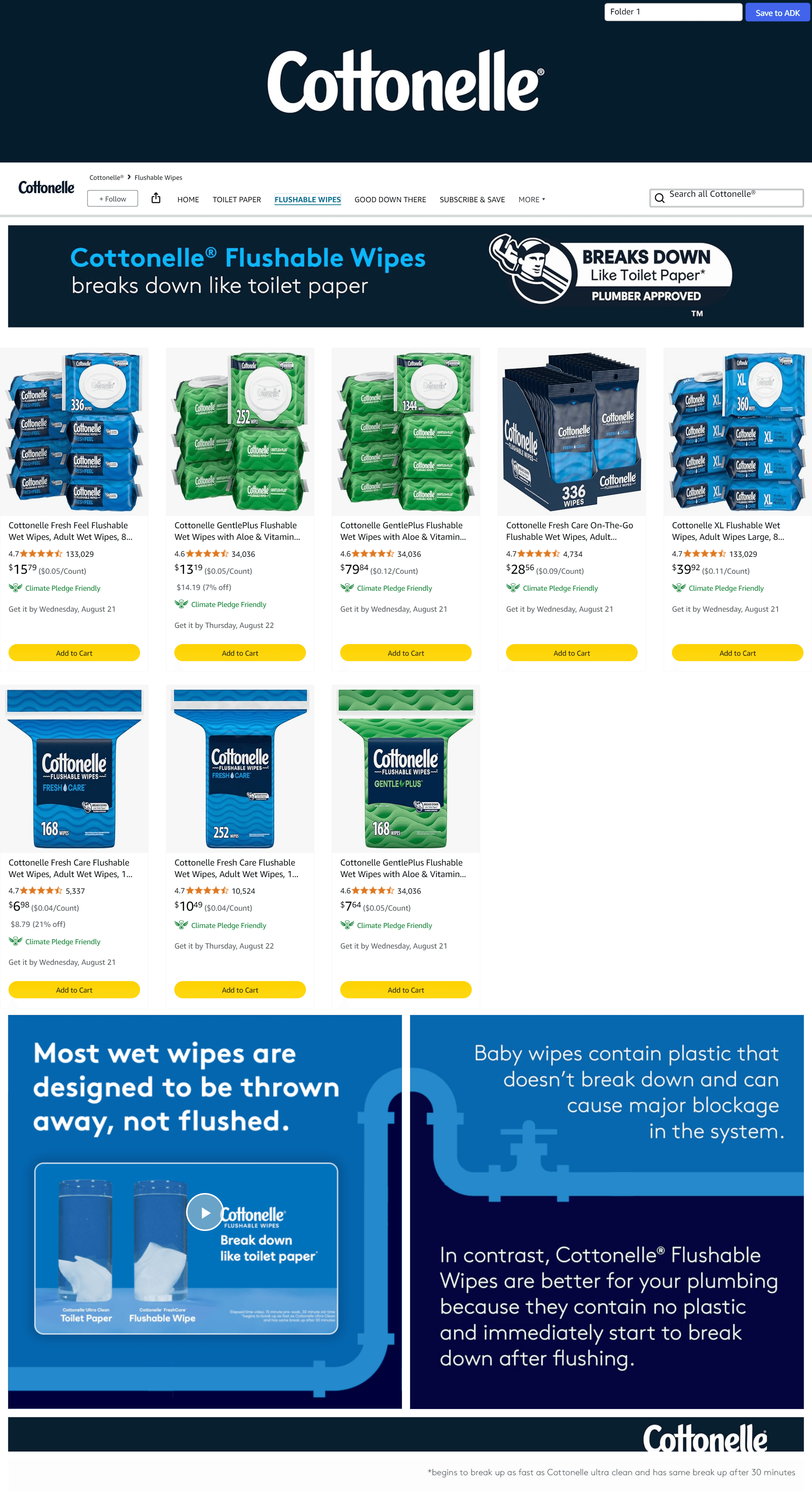 Amazon.com: Cottonelle®: Flushable Wipes: Storefront
