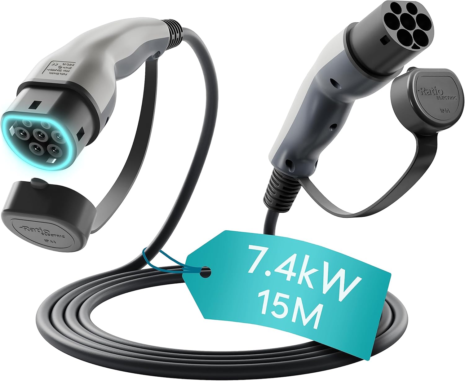 Ratio Type 2 Charging Cable 7.4kW 15M 32A 1 Phase: Infographics