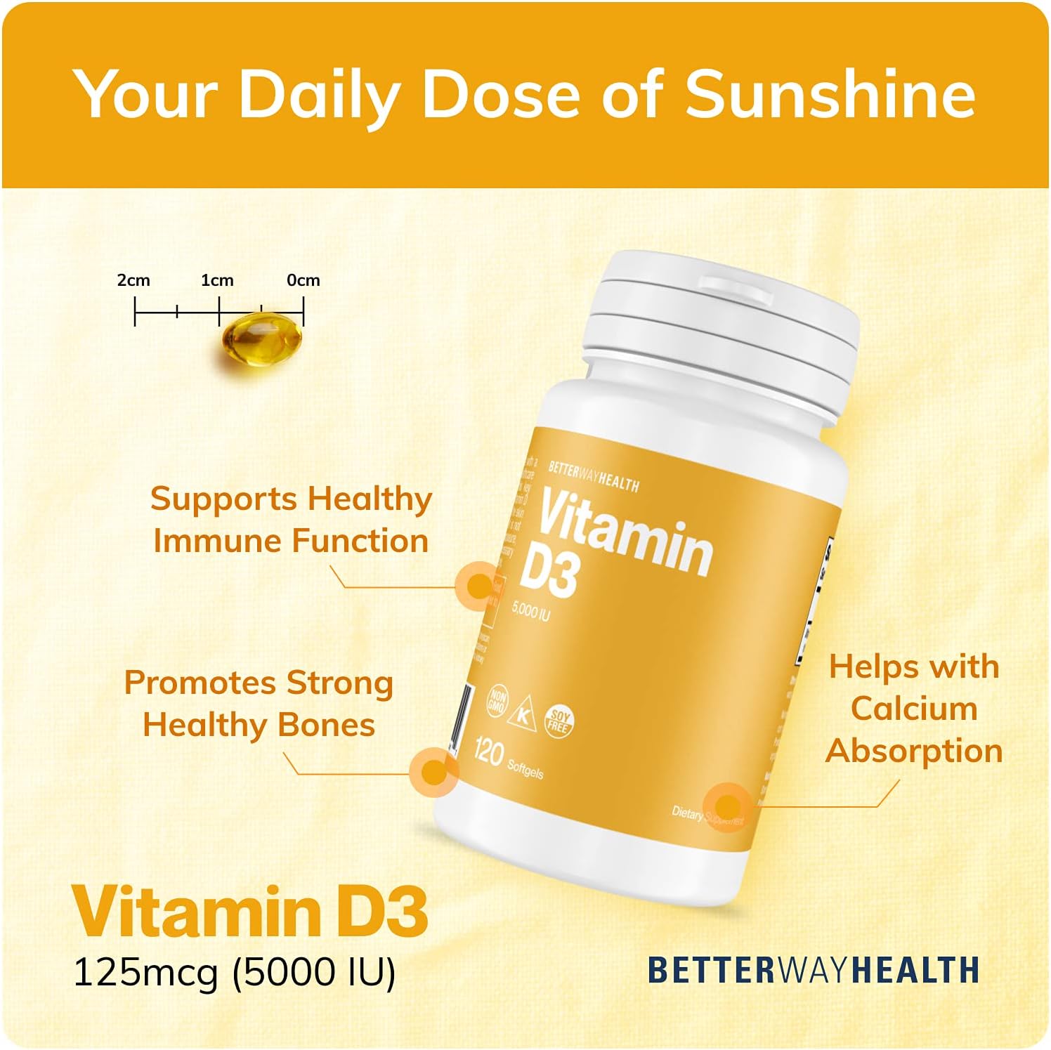 Amazon.com: Better Way Health Vitamin D3-5,000 IU Softgel: Infographics