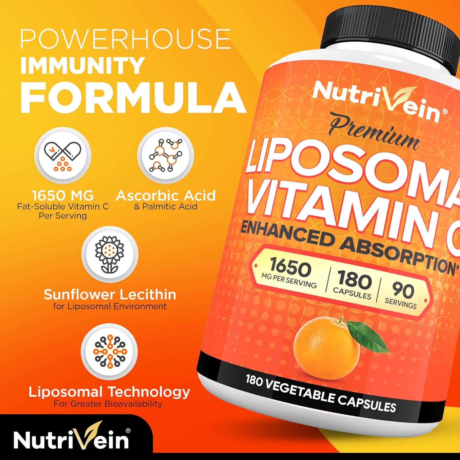 Amazon.com: Nutrivein Liposomal Vitamin C 1650mg: Infographics