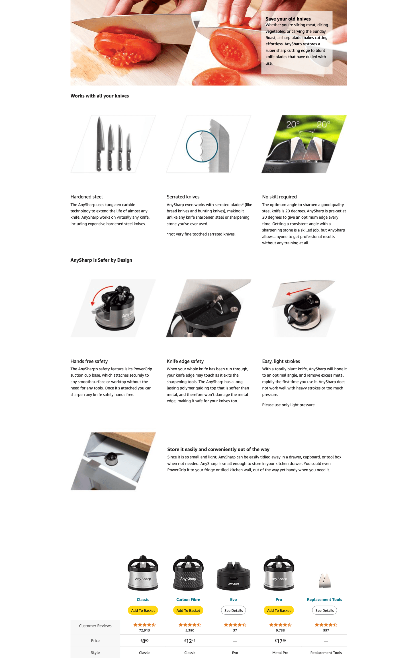 AnySharp Knife Sharpener: A+ Premium