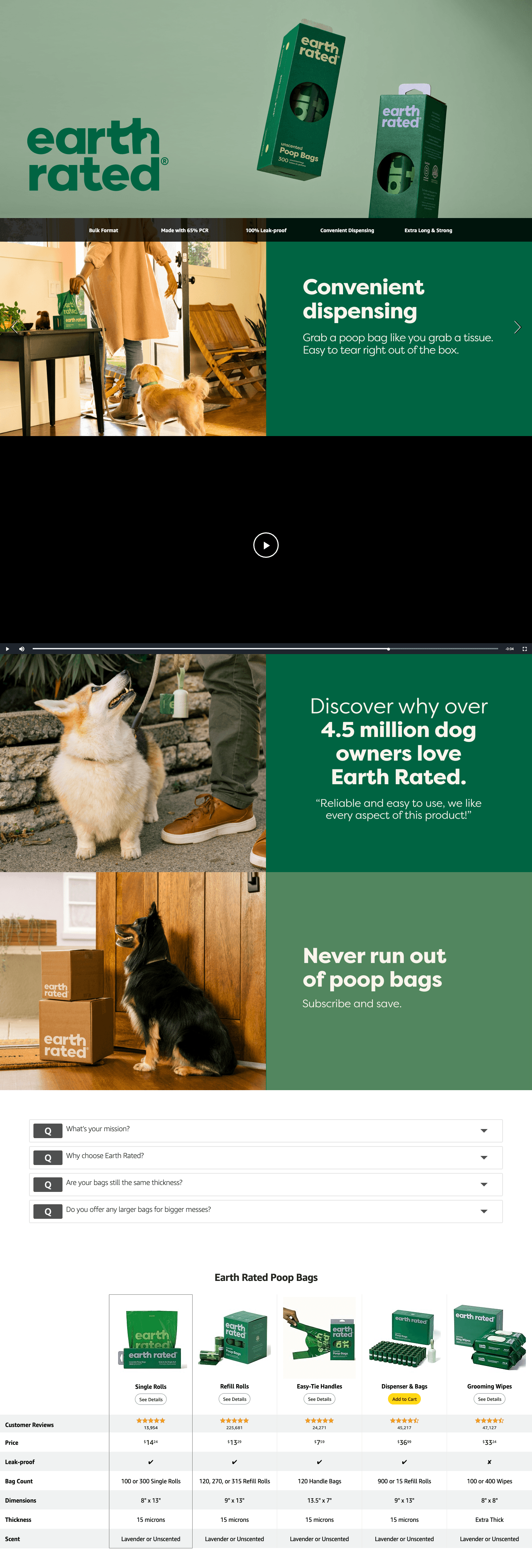 Amazon.com : Earth Rated Dog Poop Bags: A+ Premium