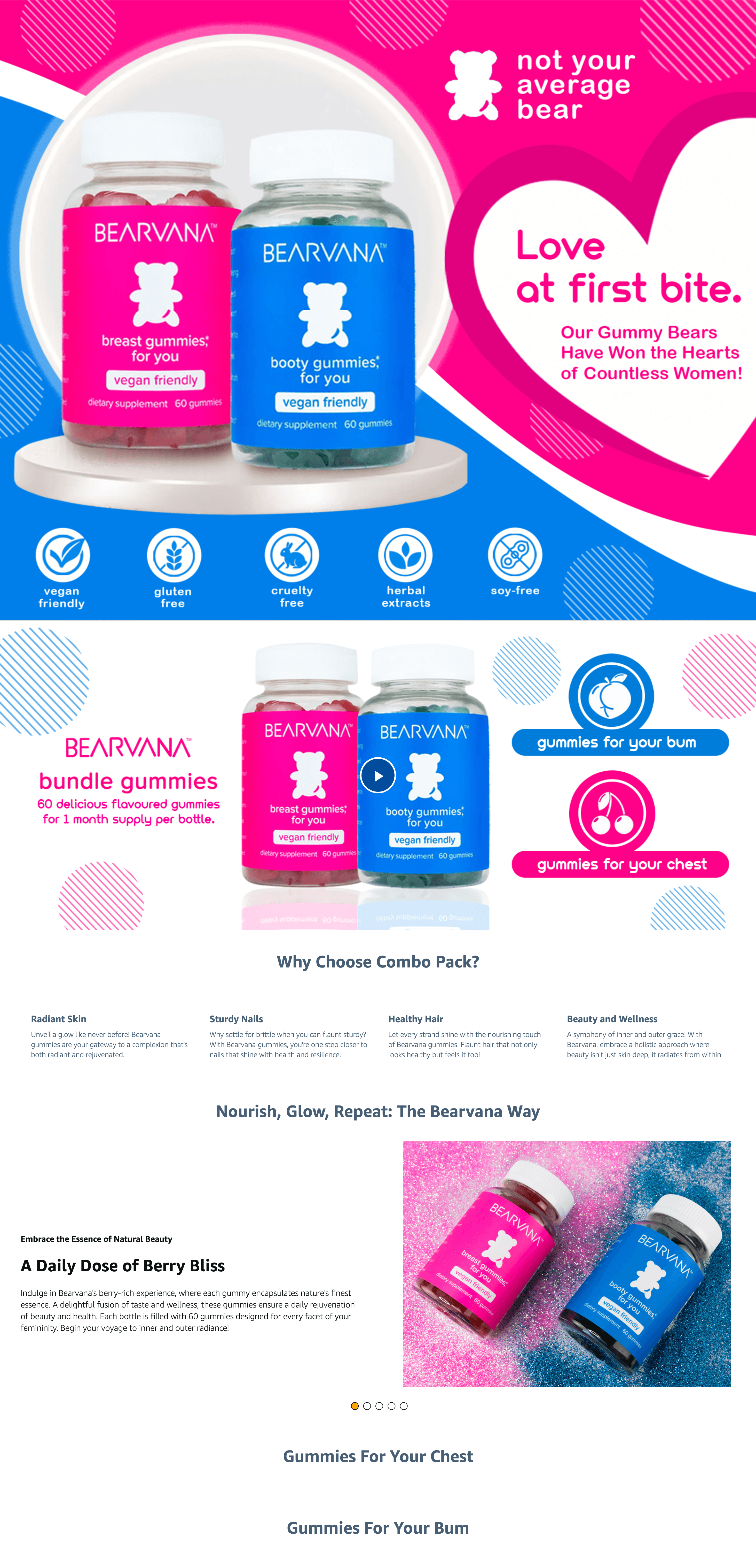 Amazon.com: BEARVANA Bum & Chest Support Gummies for Women: A+ Premium