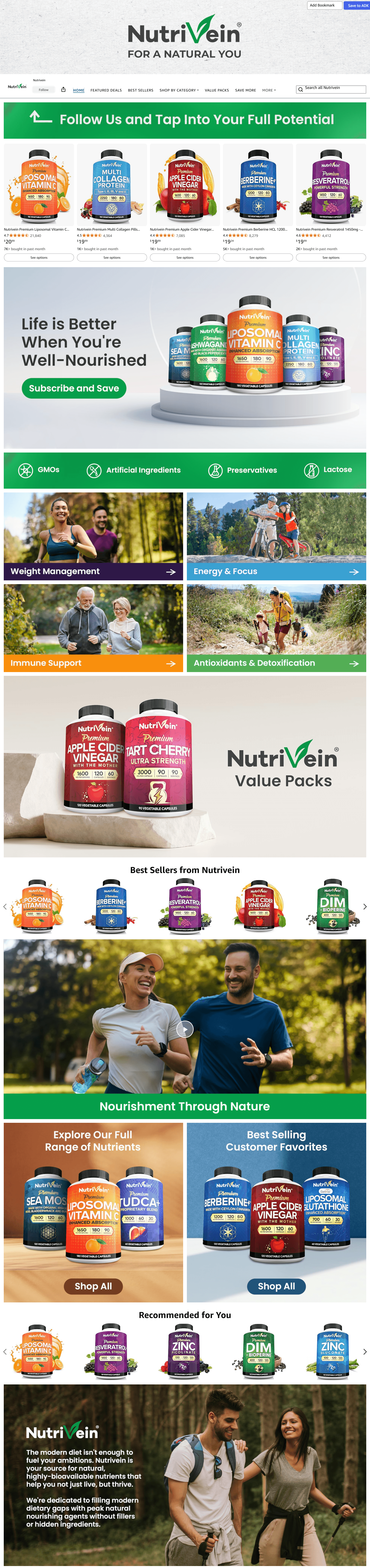 Amazon.com: Nutrivein: Storefront