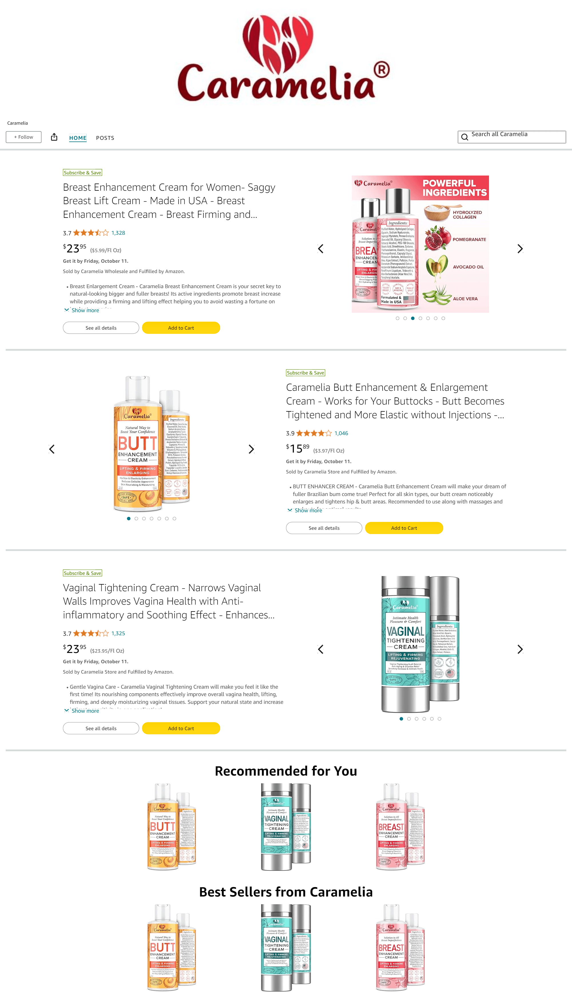 Storefront for Amazon.com: Caramelia