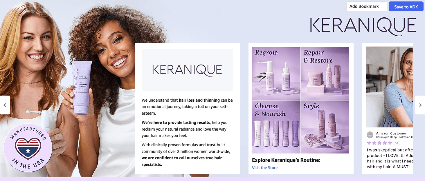 Amazon.com : Keranique Color Safe Shampoo and Conditioner: Brand Stories