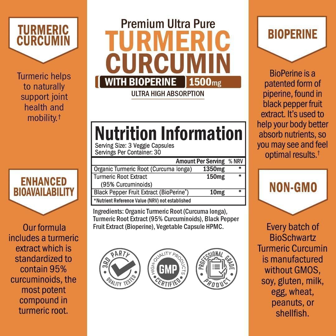 Amazon.com: Turmeric Curcumin with Black Pepper Extract 1500mg: Infographics