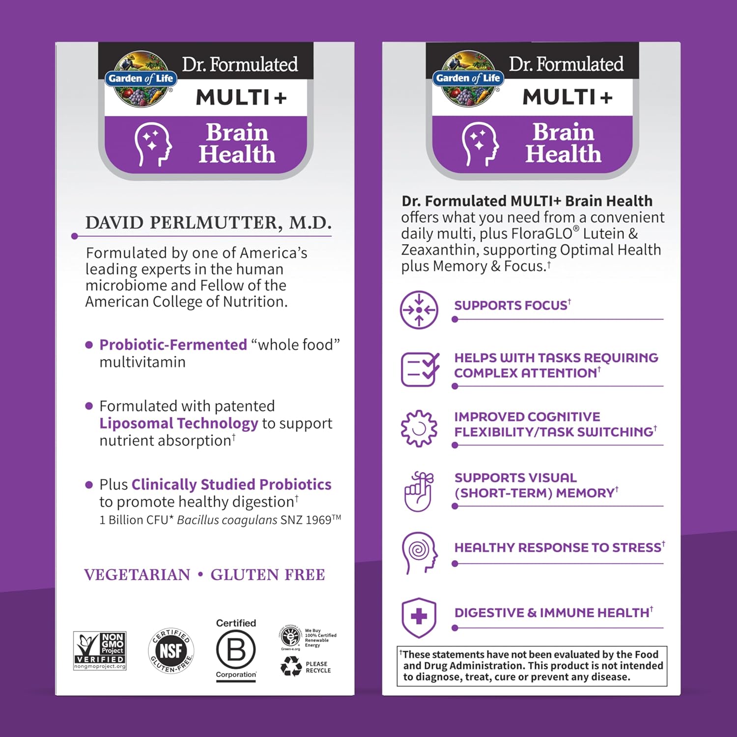 Amazon.com: Garden of Life Dr. Formulated Multi+ Brain Health Capsules : Health &…: Infographics