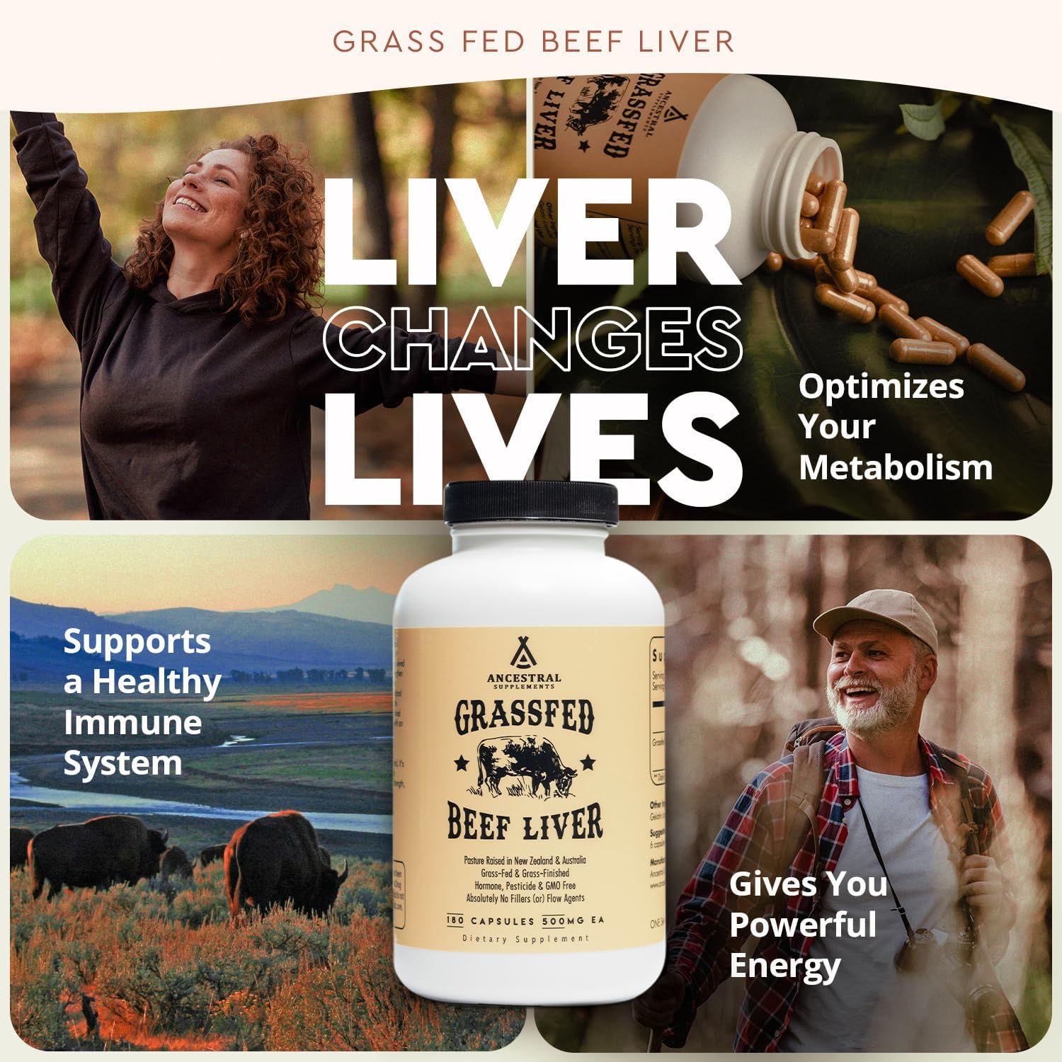 Amazon.com: Ancestral Supplements Grass Fed Beef Liver 180 Capsules: Infographics