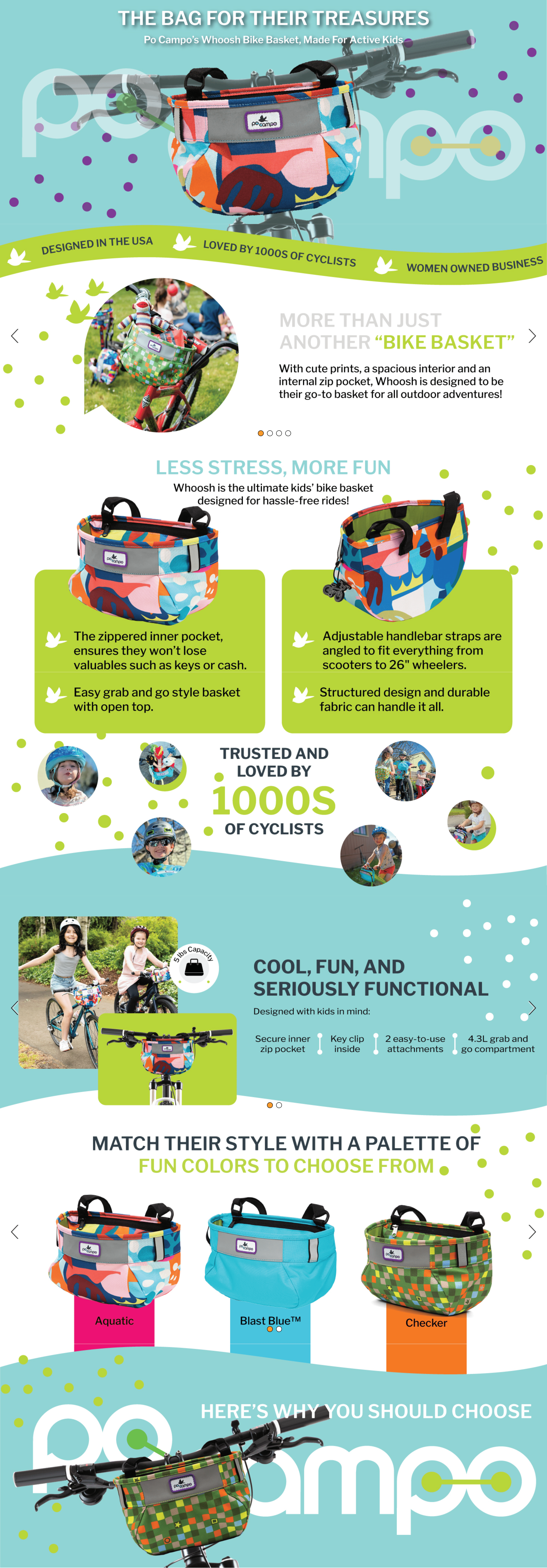 Amazon.com : Po Campo Kids Bike Basket: A+ Premium