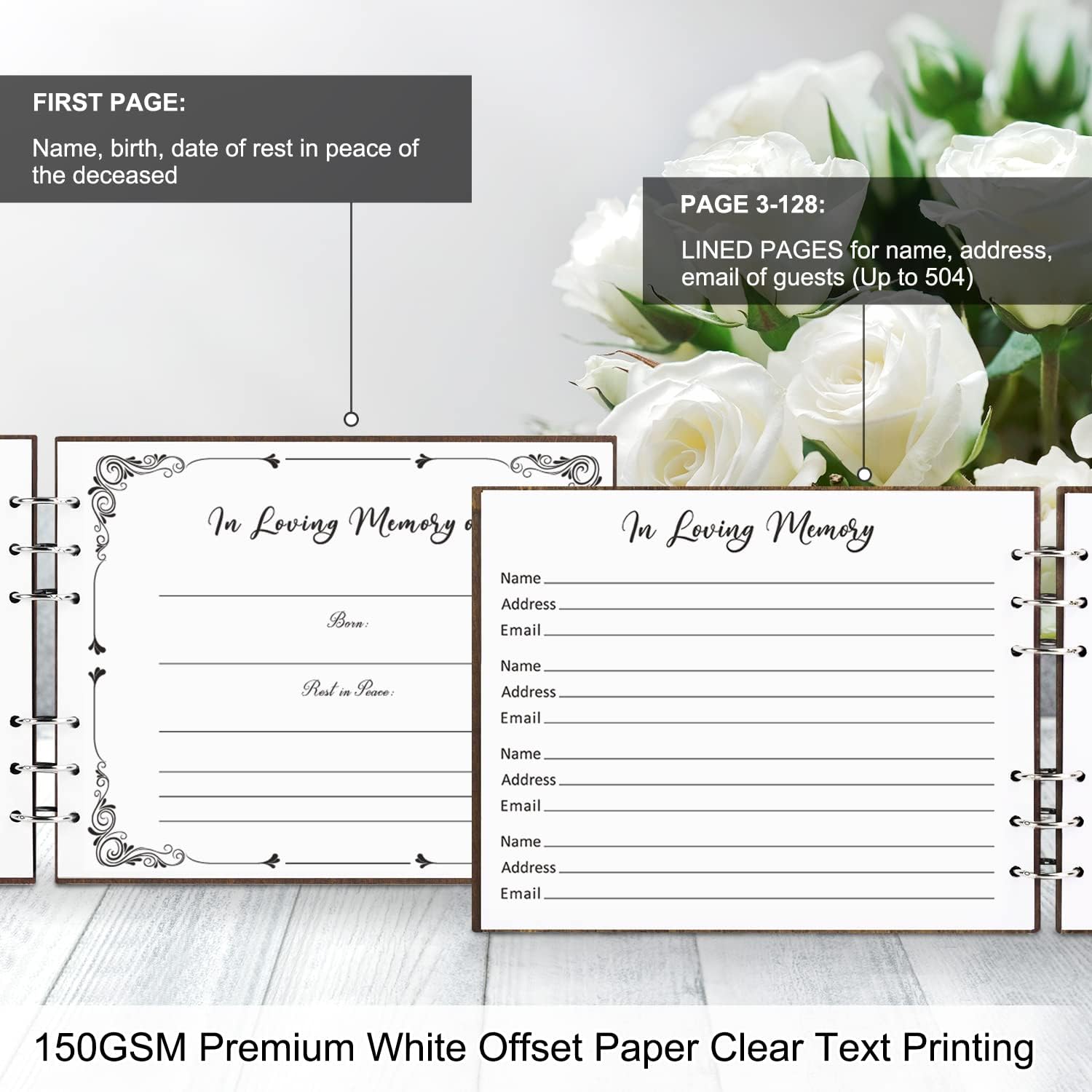 Amazon.com: Creawoo Wooden Funeral Guest Book for Memorial Service Celebration of Life…: Infographics