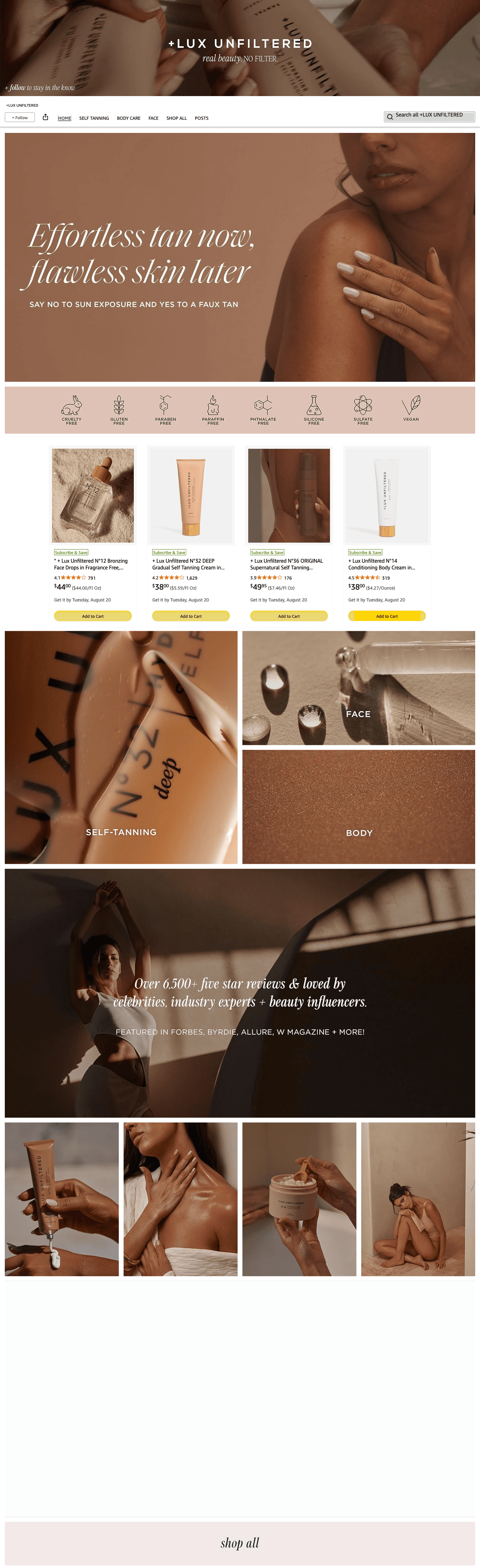 Storefront for Amazon.com: +LUX UNFILTERED